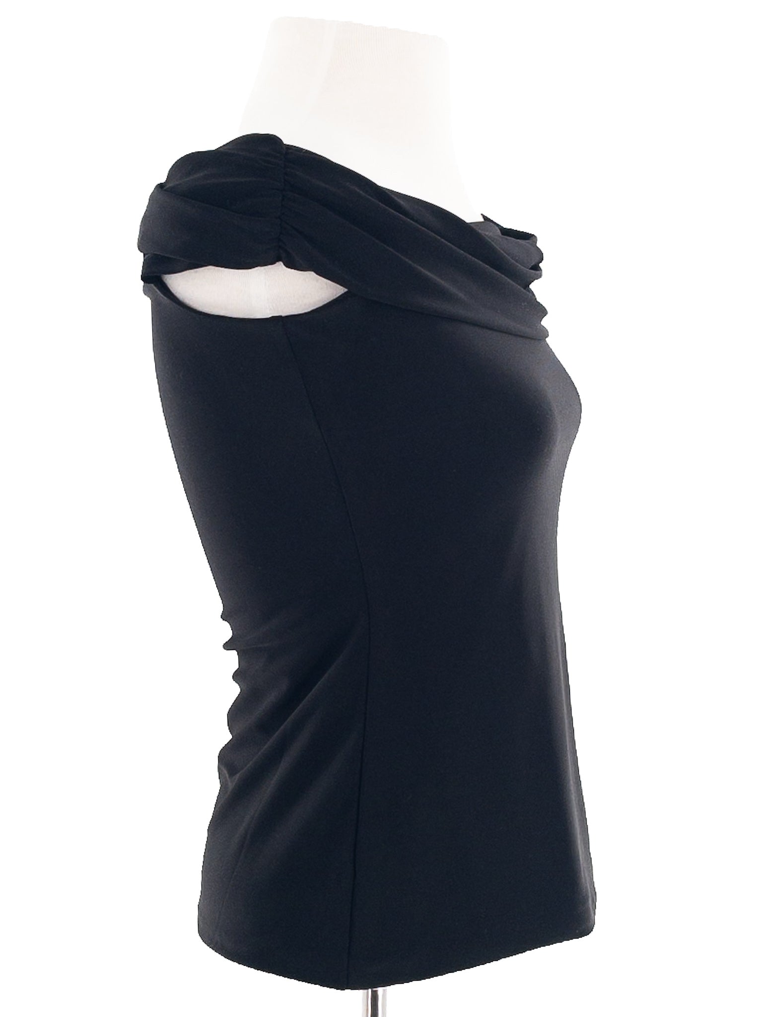 White House Black Market Black Polyester Blend Sleeveless Size XS T Shirt