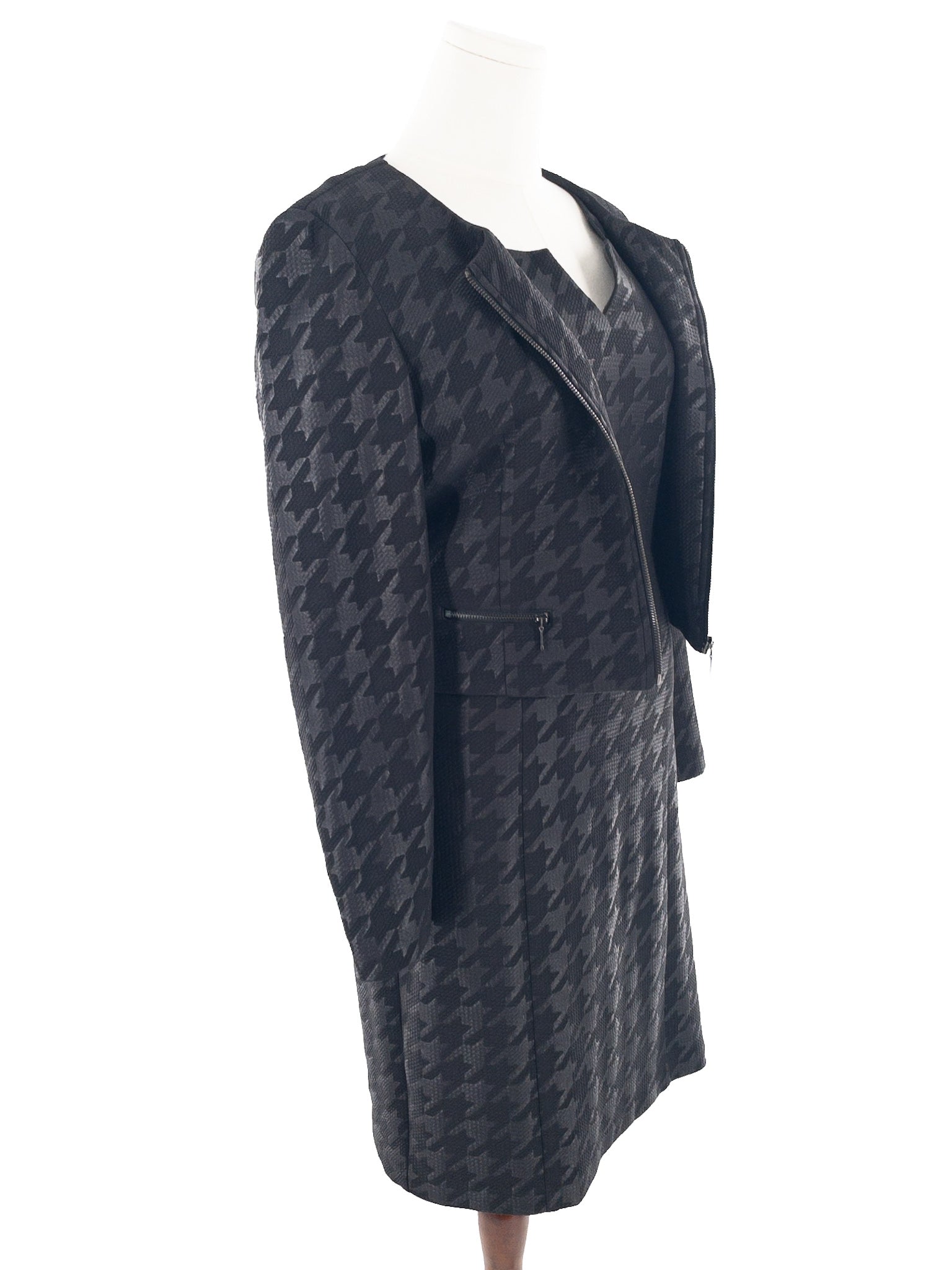 Tribal Black Gray Texture Polyester Blend Sleeveless Size 8 Dress Set