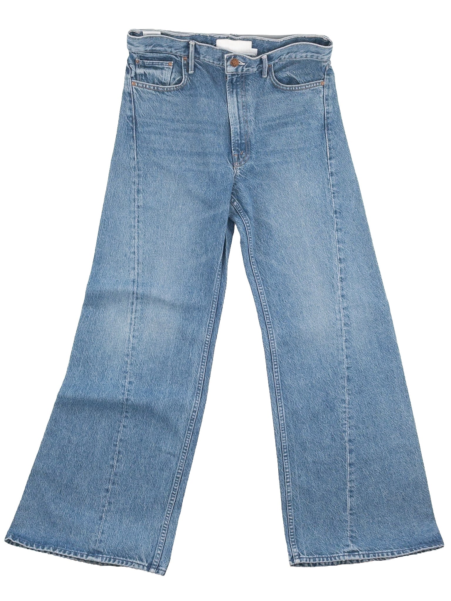 Snacks Blue Washed Cotton Blend Wide Leg Size 4 Jeans