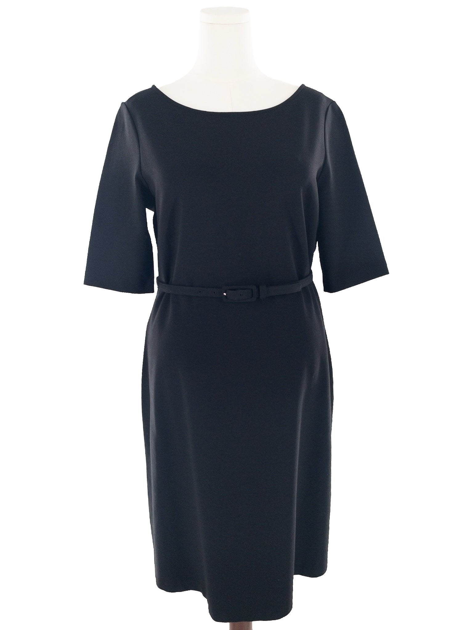 Talbots Black Belted Spandex Blend Short Sleeve Size 14 Dress