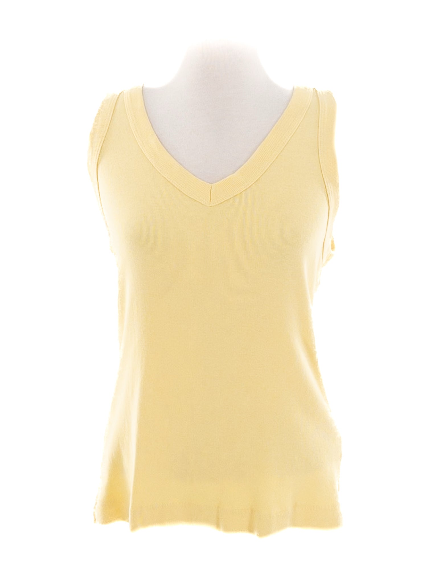 Michael Stars Yellow V Neck Cotton Sleeveless Size M T Shirt