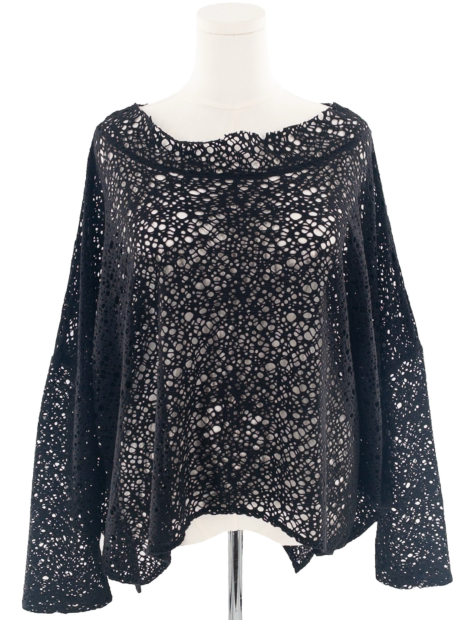 Transparente Black Crochet Size XXL Sweaters