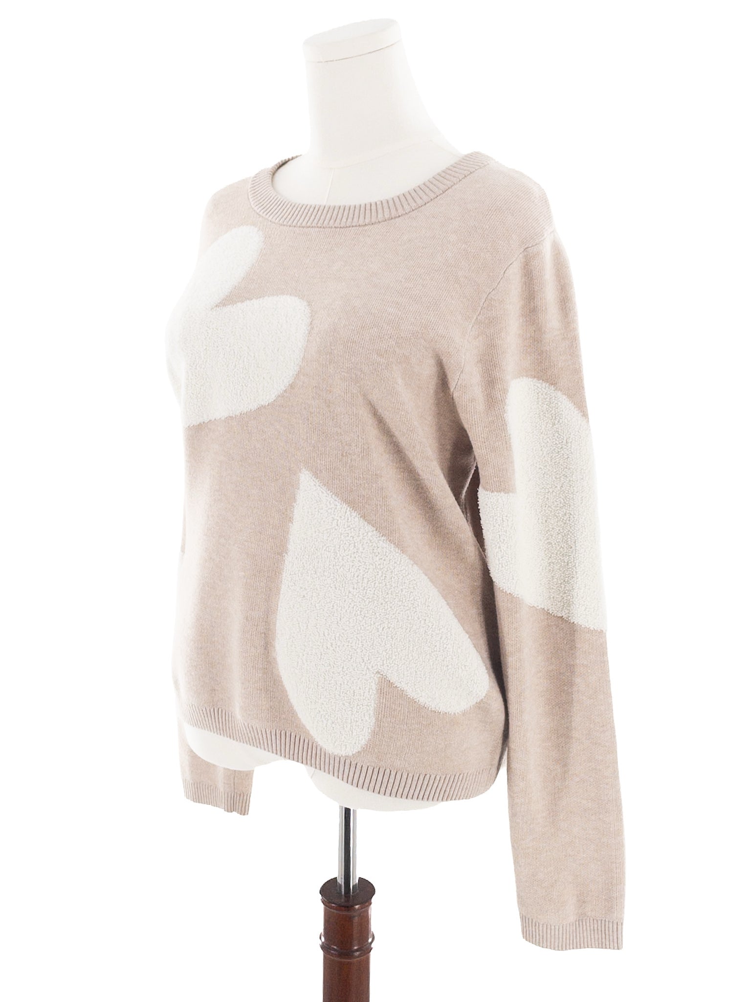 Cynthia Rowley Tan Cream Applique Polyester Blend Size XL Sweaters