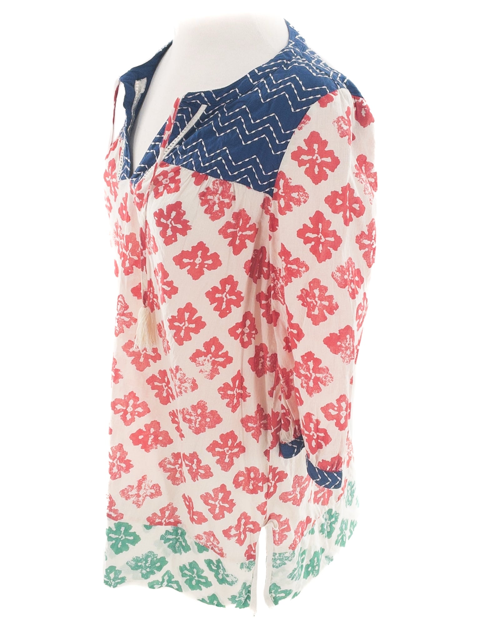 Multi-Color Print Cotton Size S Tunic