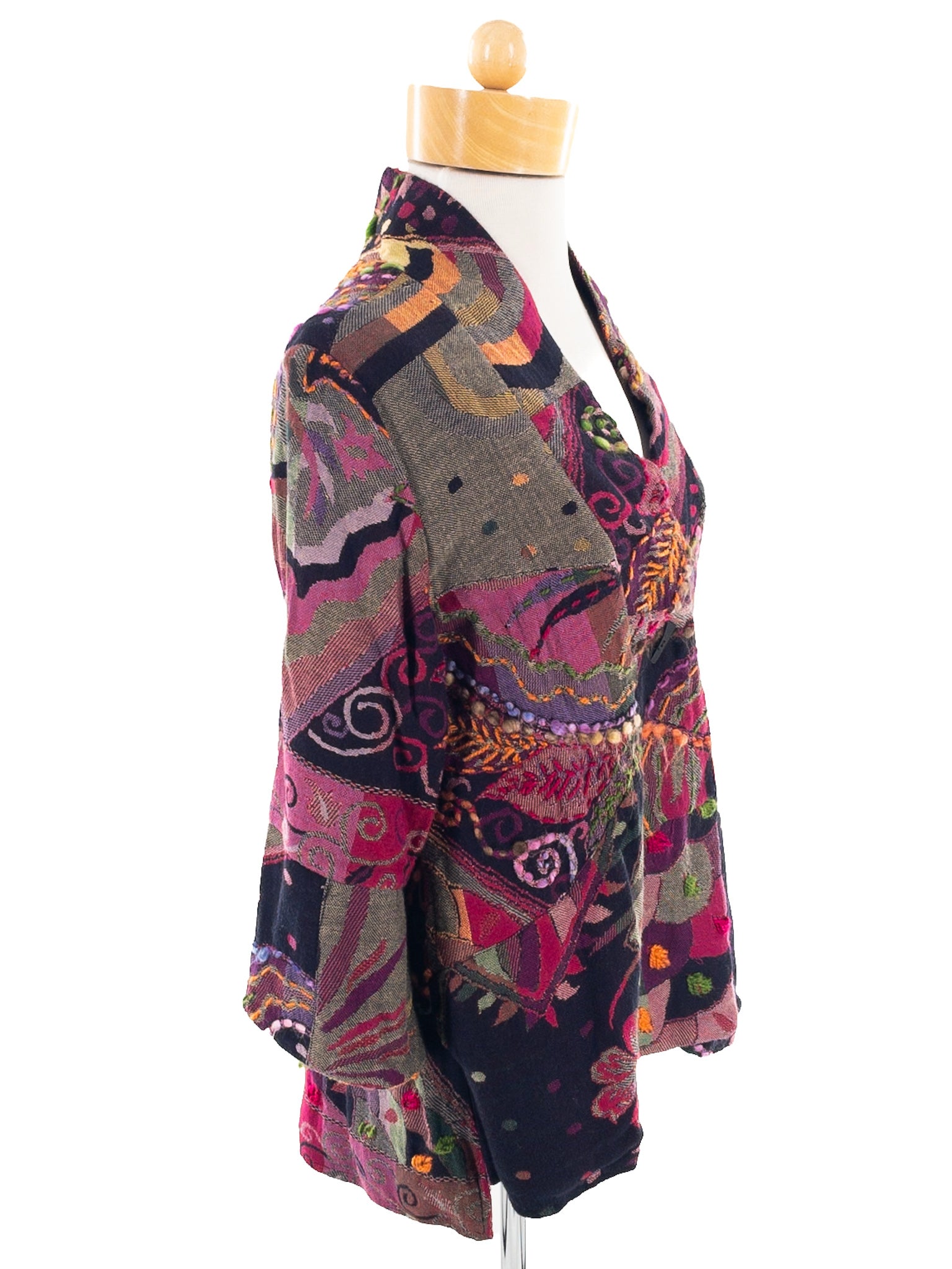 Soft Surroundings Multi-Color Embroidered Rayon Blend Size SP Blazer