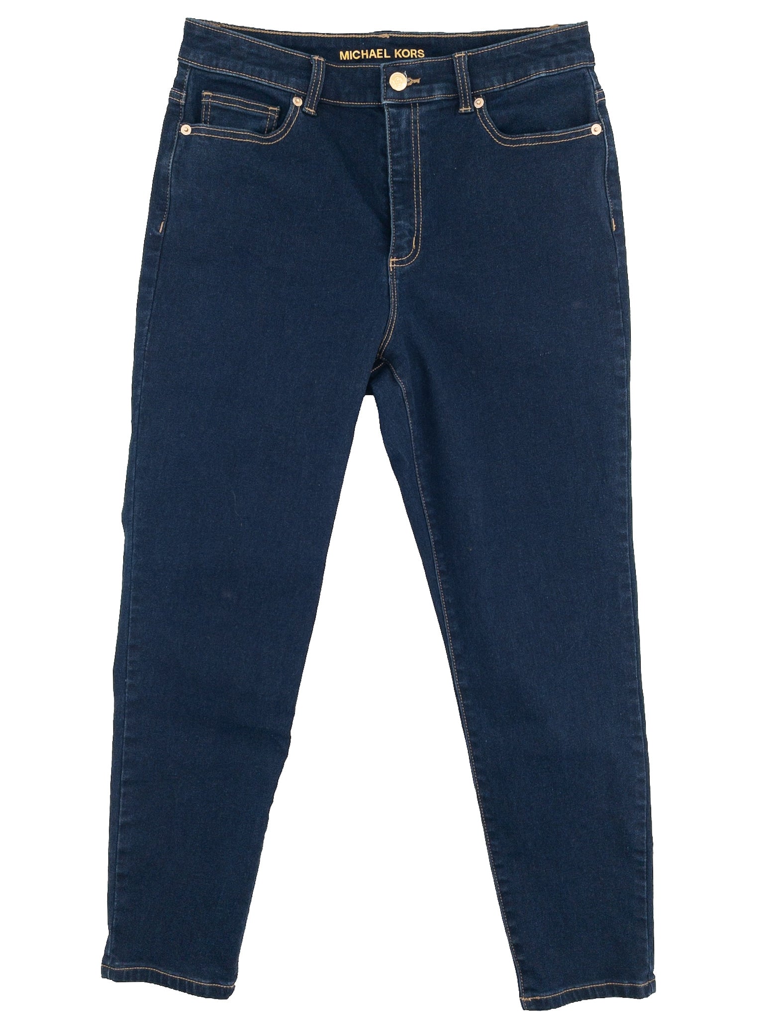 Michael Kors Navy Cotton Blend Taper Size 12 Jeans