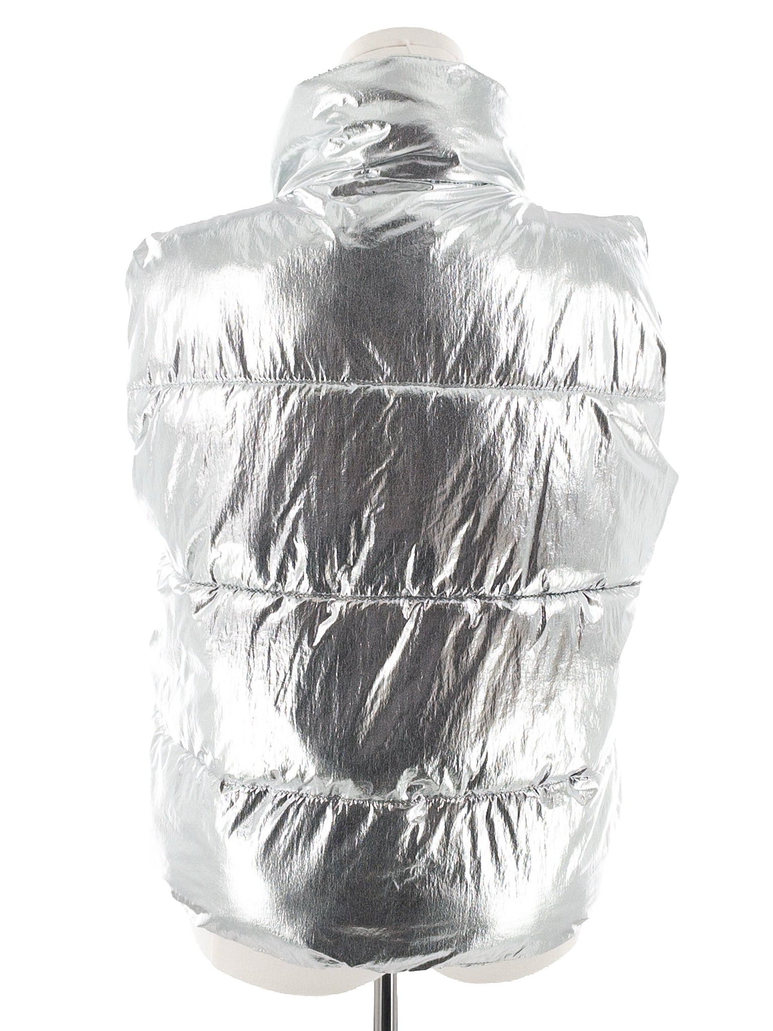 Evereve Silver Quilt Metallic Size L Jacket
