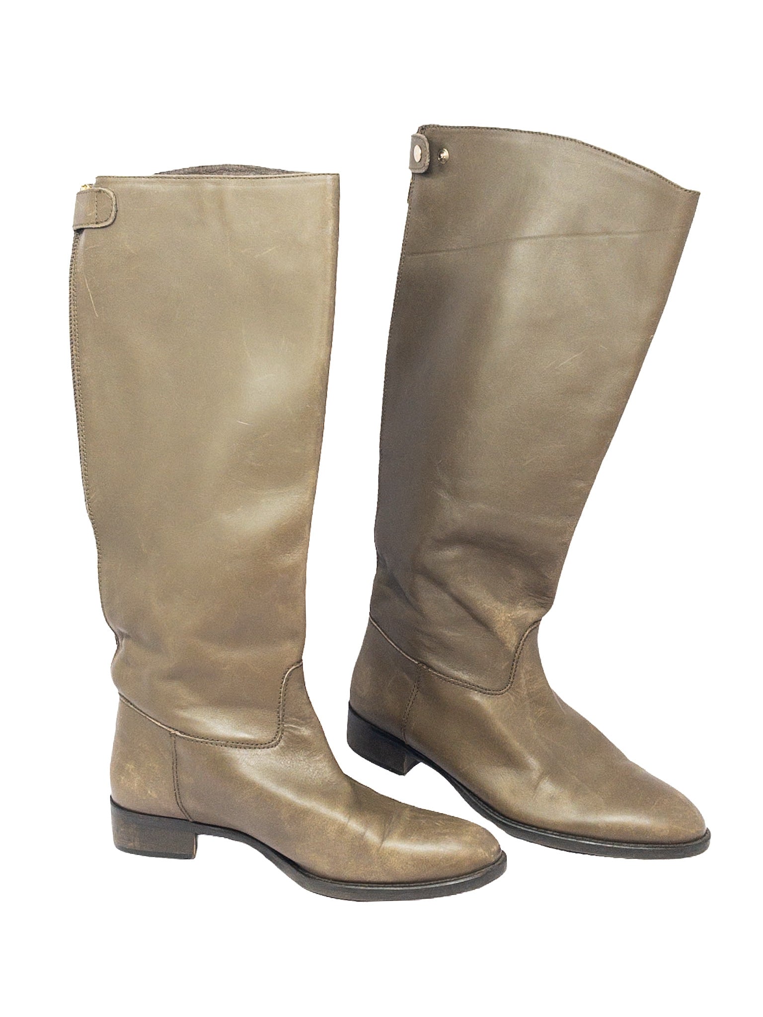 J Crew Brown Zip Leather 8 Boots