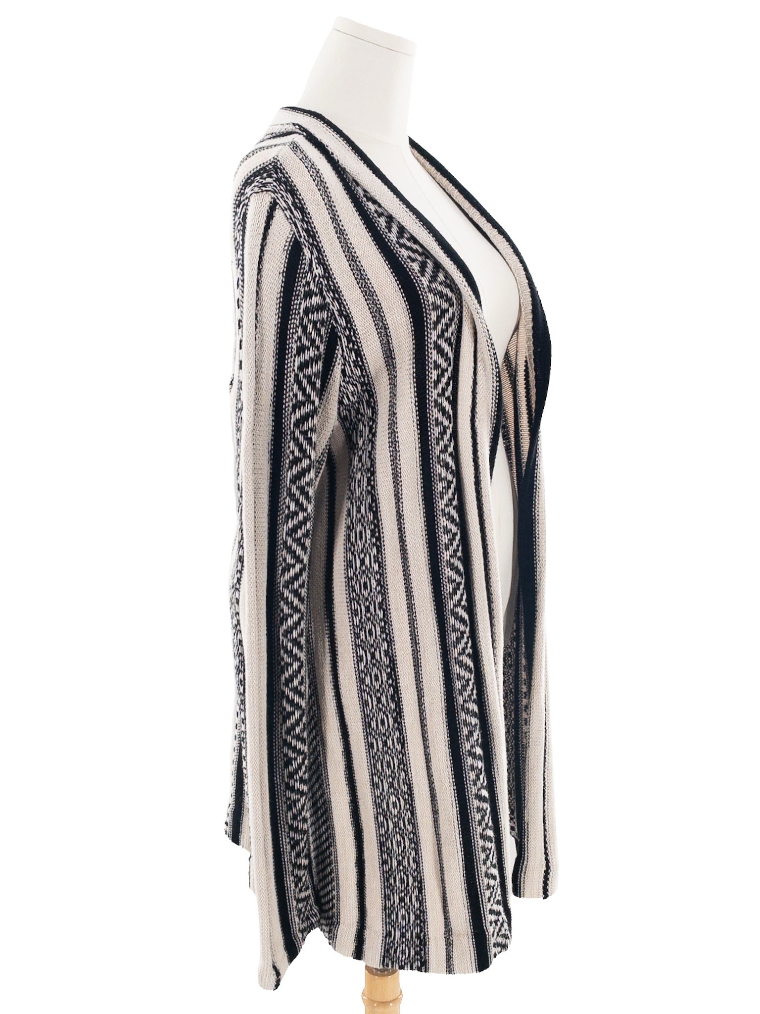 Chaps Black Ivory Print Cotton Size 2X Cardigan