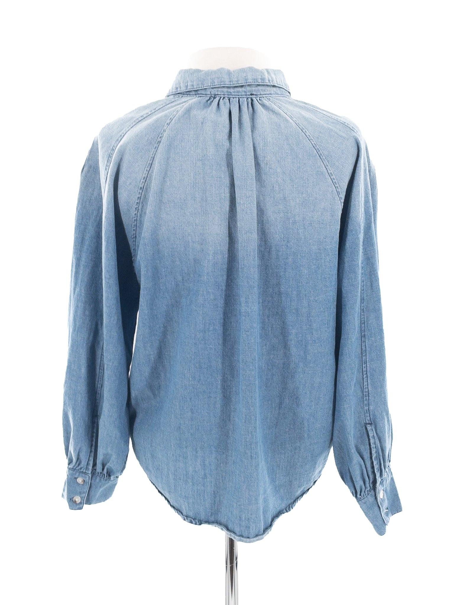 Biscuit Blue Washed Chambray Long Sleeve Size M Blouse