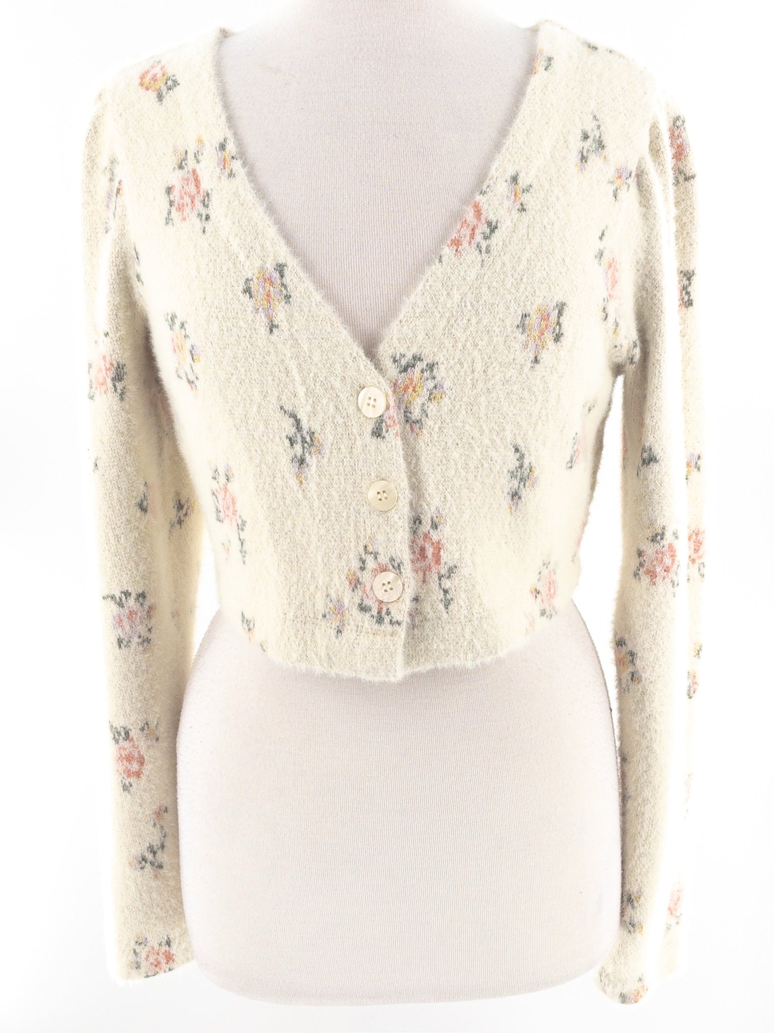 Daily Practice Cream Multi Floral Polyamide Size S Cardigan