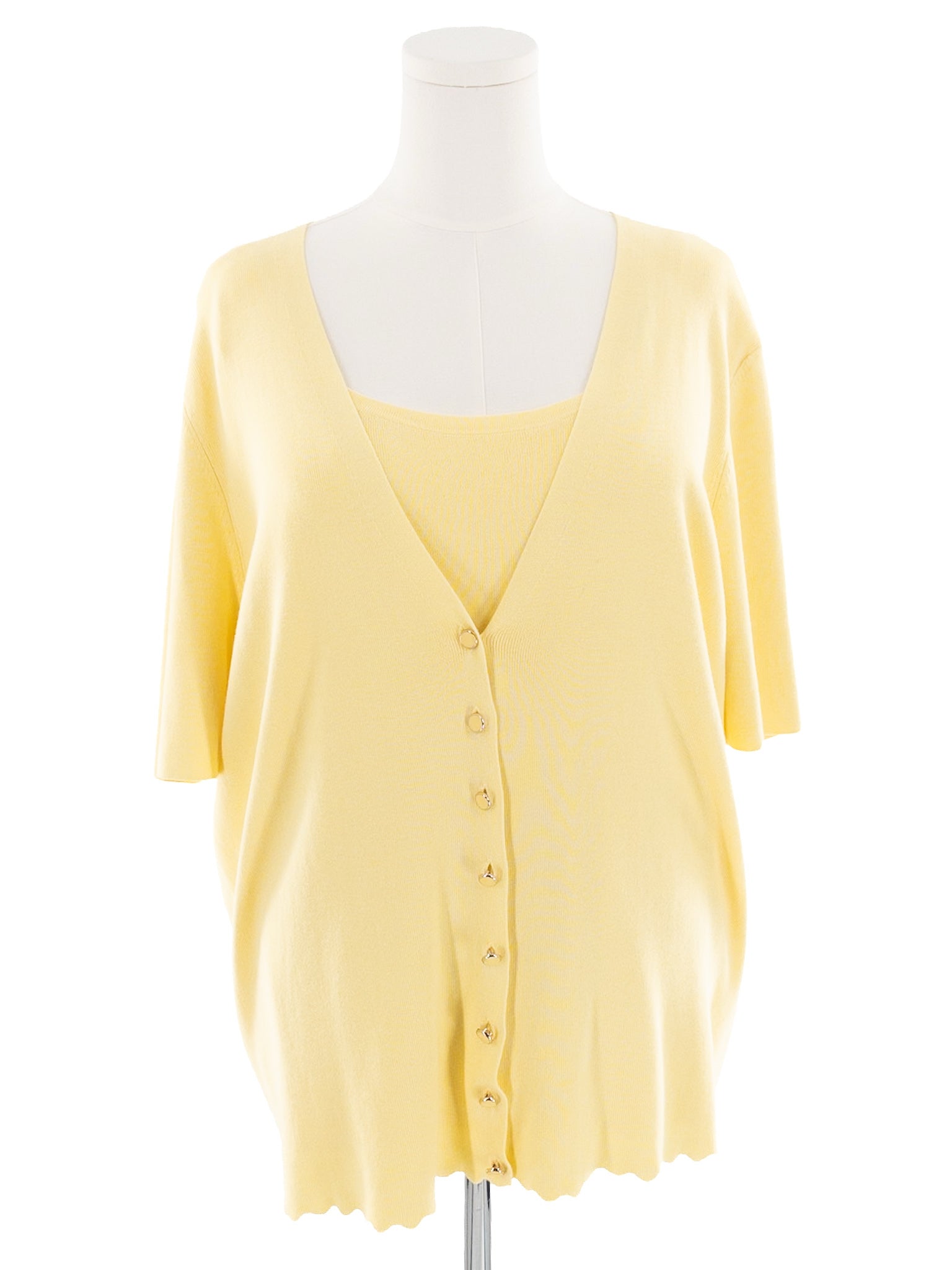 Talbots Lemon Button Cotton Blend Size 2X Cardigan