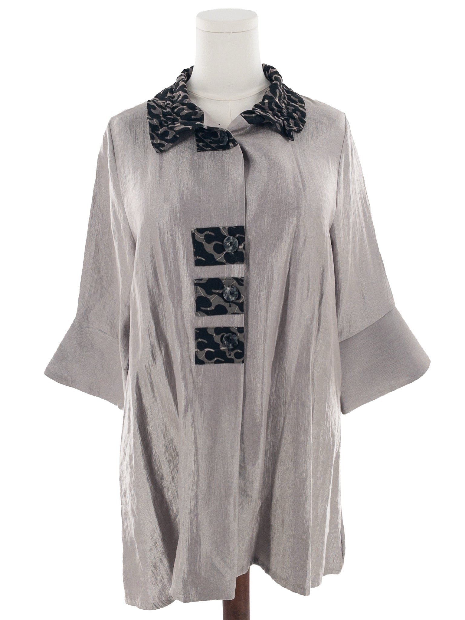 Damee Inc Taupe Black Shimmer Size L Tunic