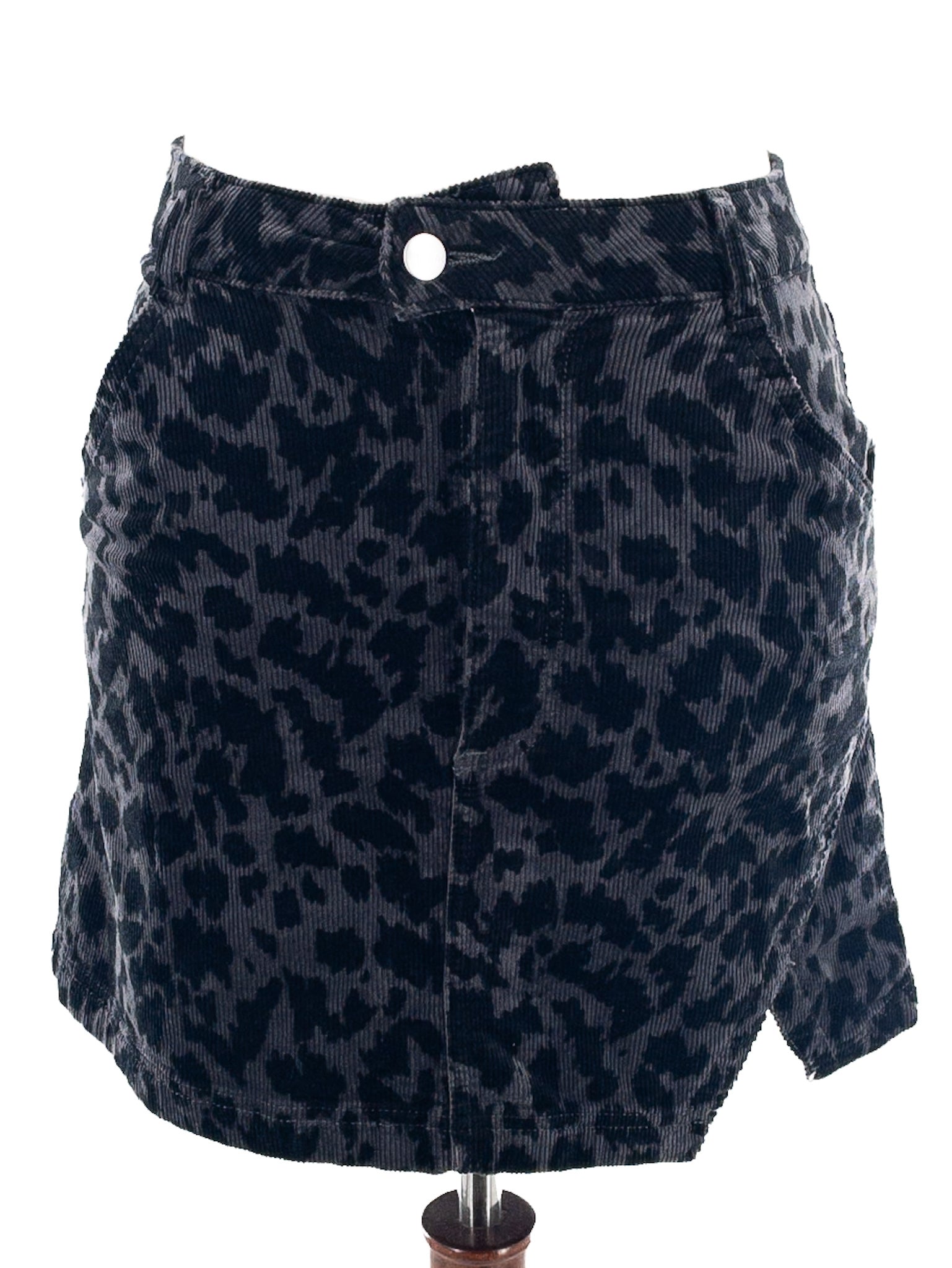 Pilcro Black Gray Animal Print Cotton Blend Size 10 Skirt