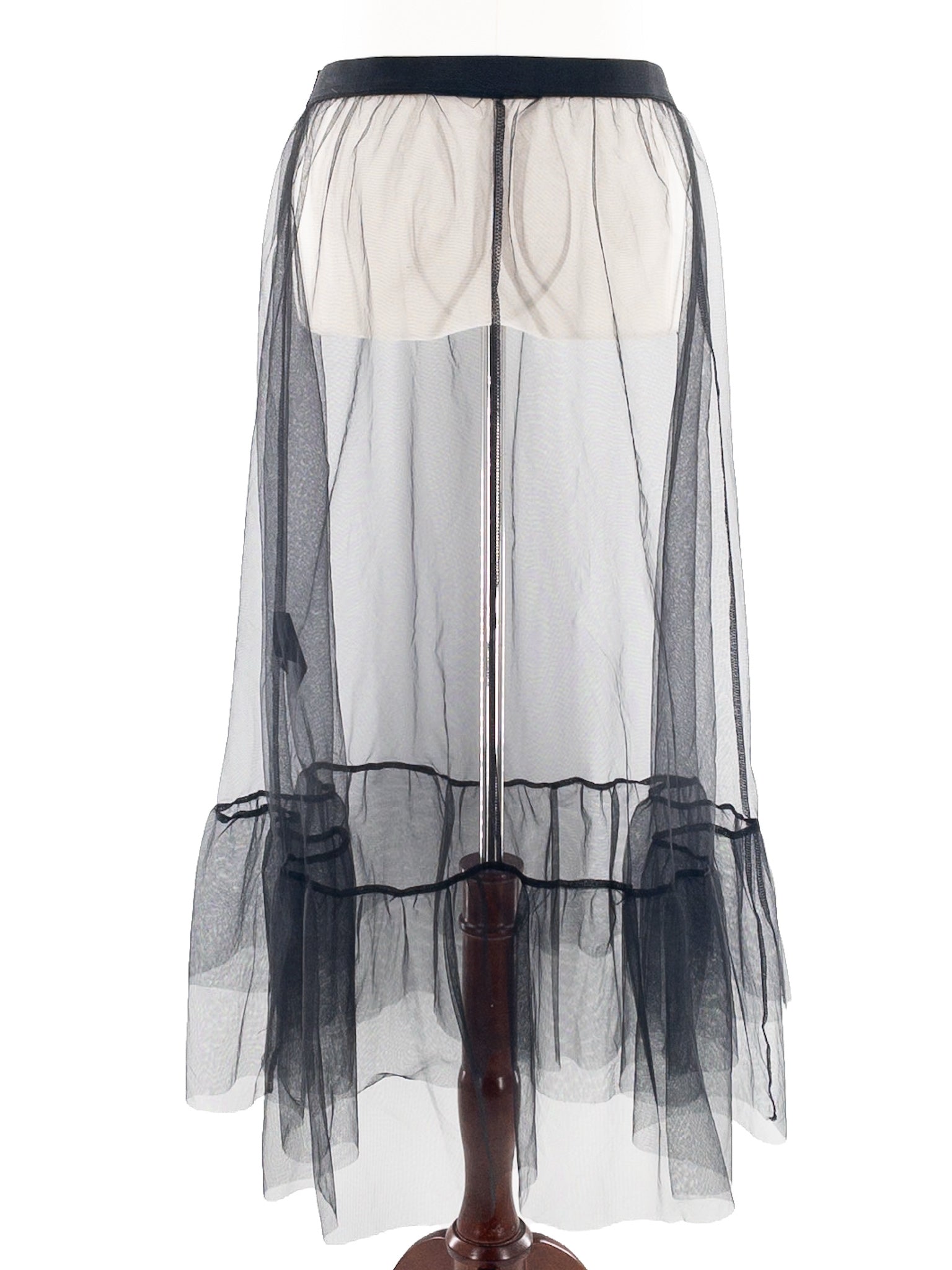Luukaa Black Sheer Tulle Size XL Maxi Skirt