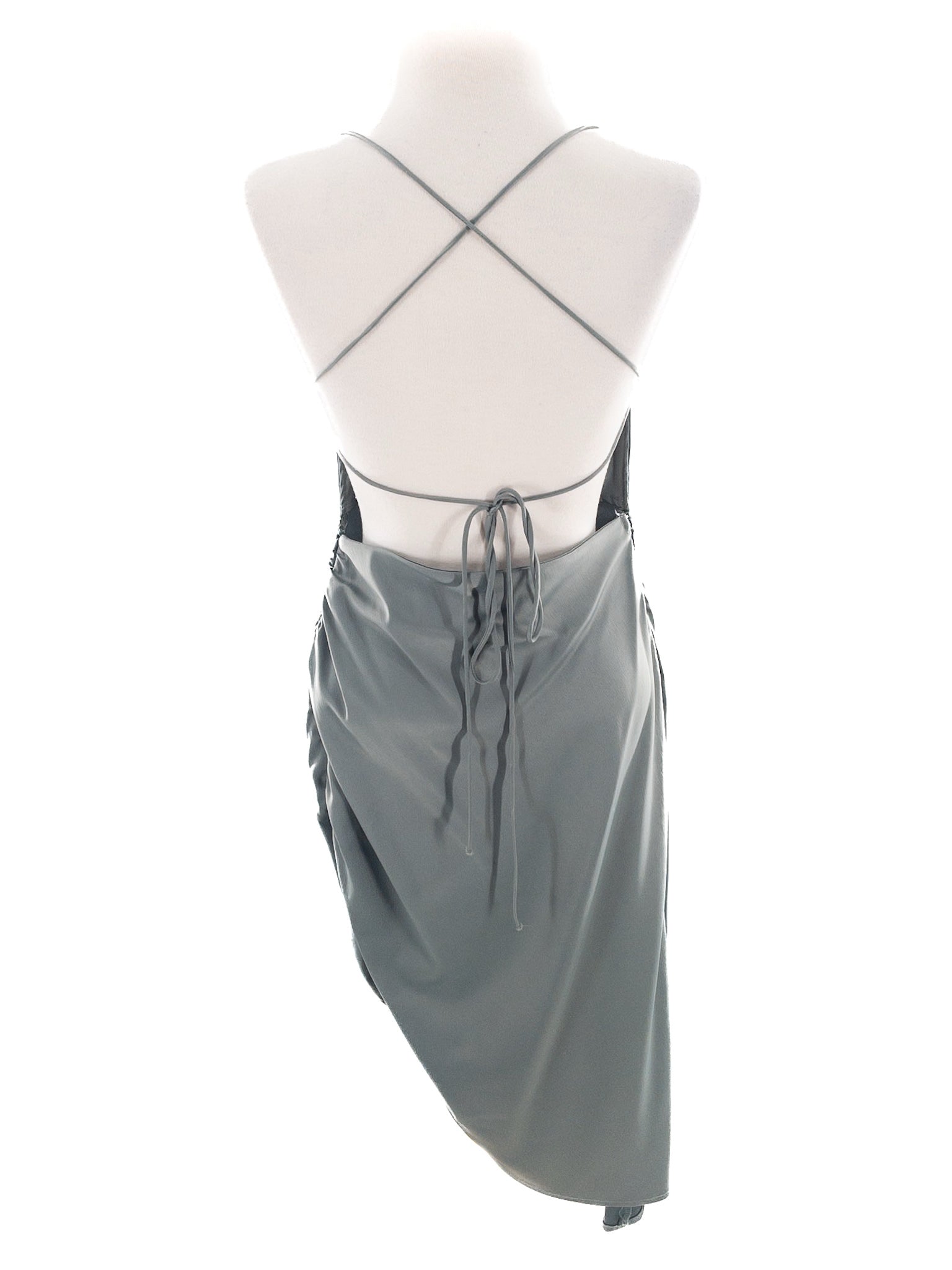 Fiestar Sage criss cross Sateen Spaghetti Strap Size M Dress
