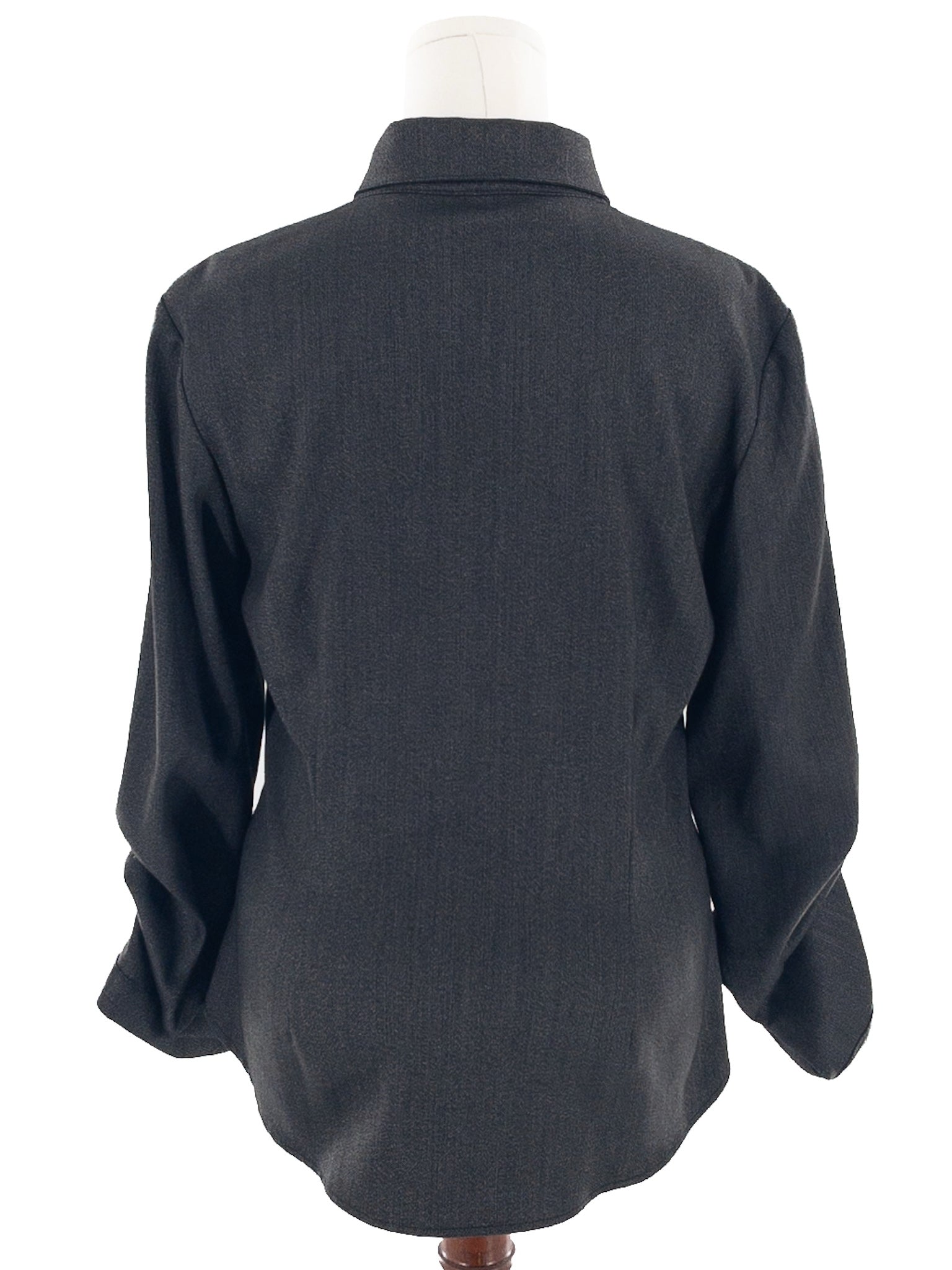 Penta Charcoal Ruched Polyester Long Sleeve Size 10 Blouse