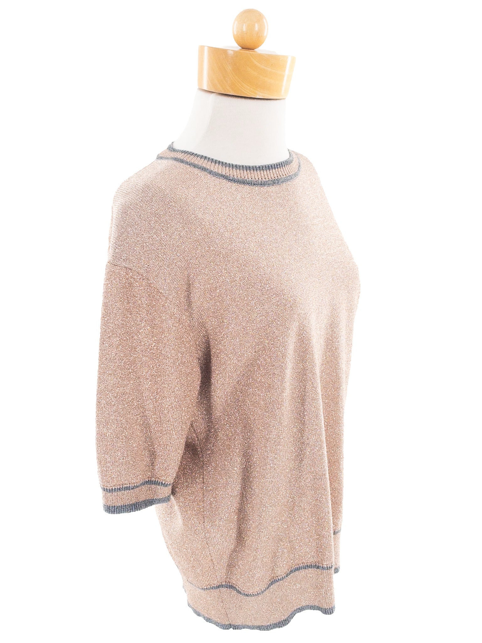 Marc Jacobs Pink Gray Metallic Viscose Blend Size M Sweaters