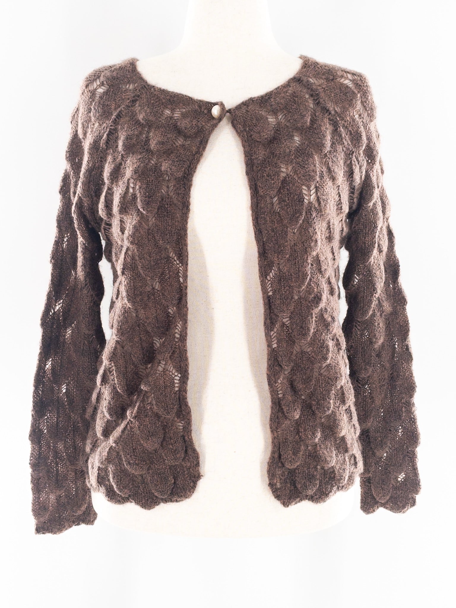 Tempo Paris Mauve Texture Wool Blend Size L Sweaters