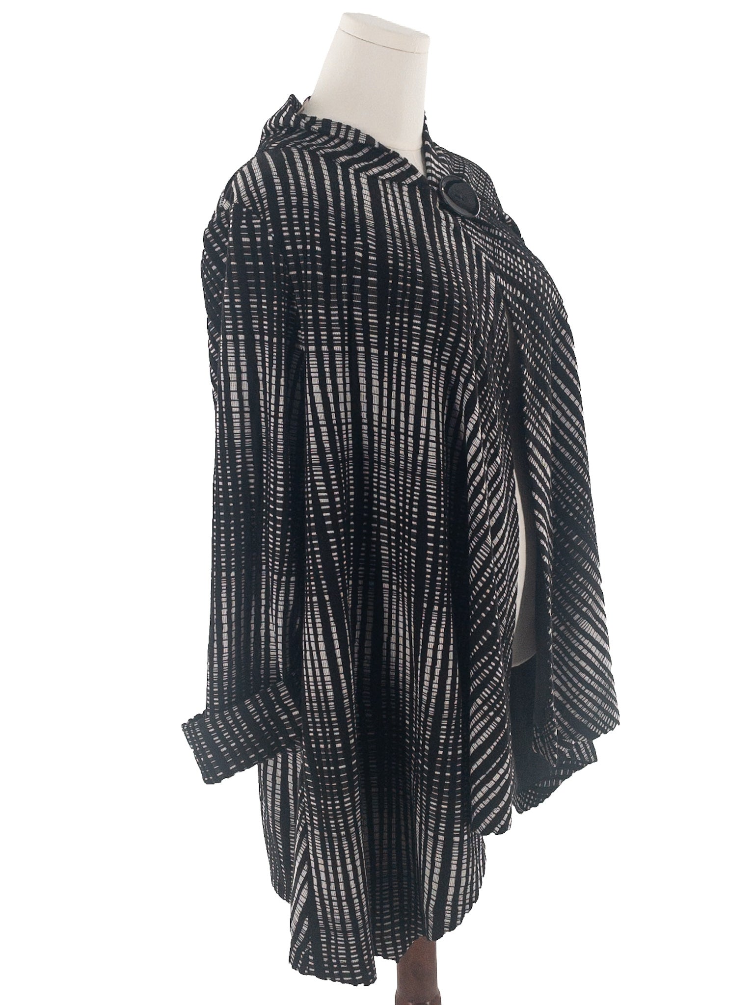 IC by Connie K Black White Print Polyester Blend Size L Blazer