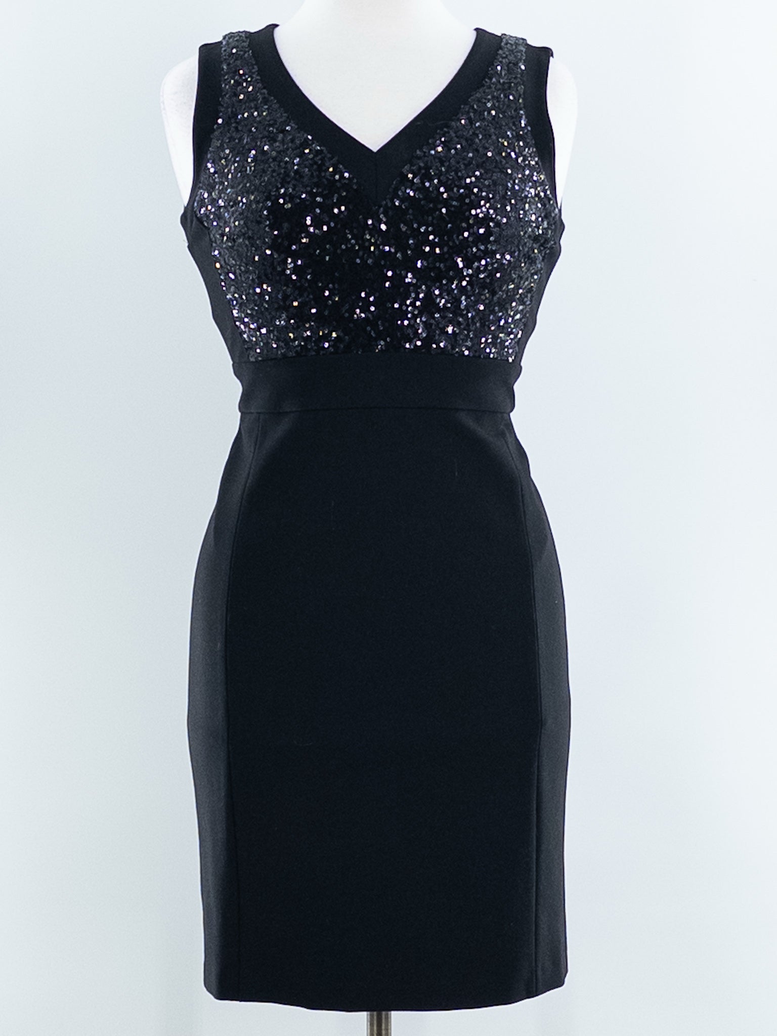 NYDJ Black Sequin Viscose Blend Sleeveless Size 0 Dress