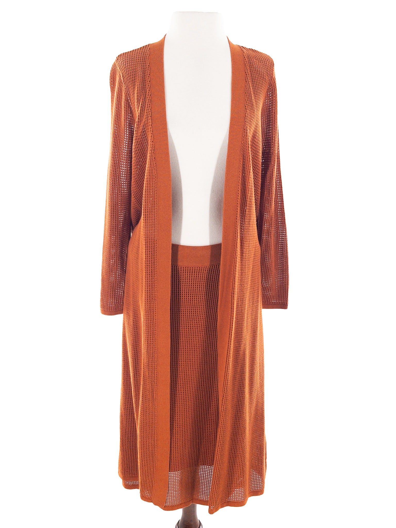 Calvin Klein Cinnamon Mesh Cotton Blend Size S Skirt Suit