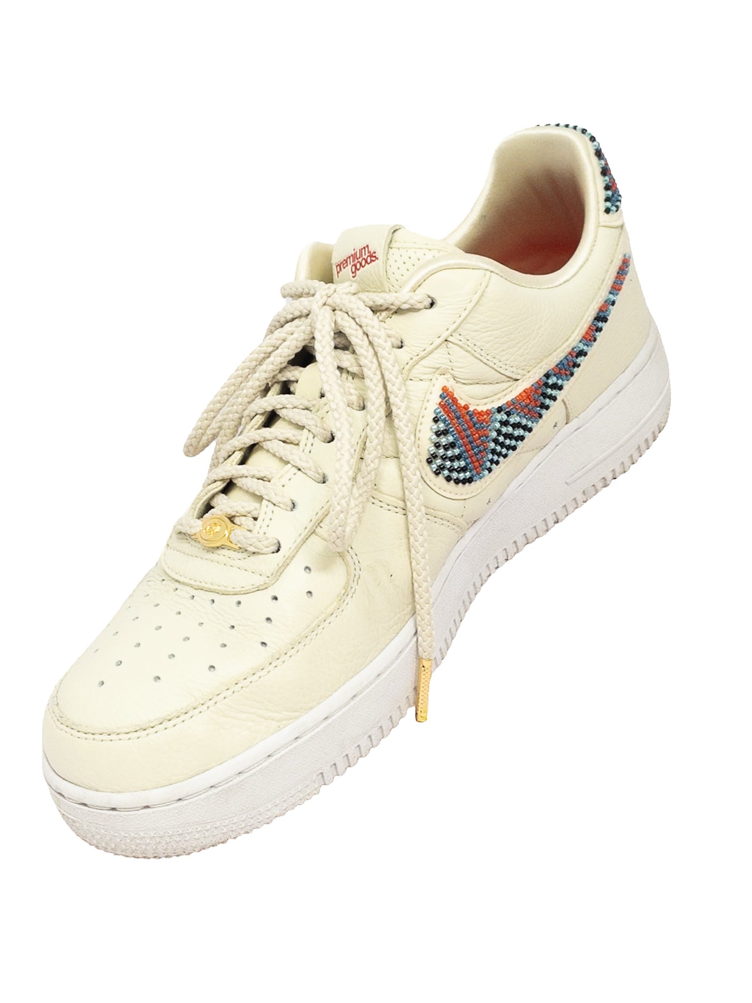 Nike Cream Beaded Leather 10.5 Sneakers