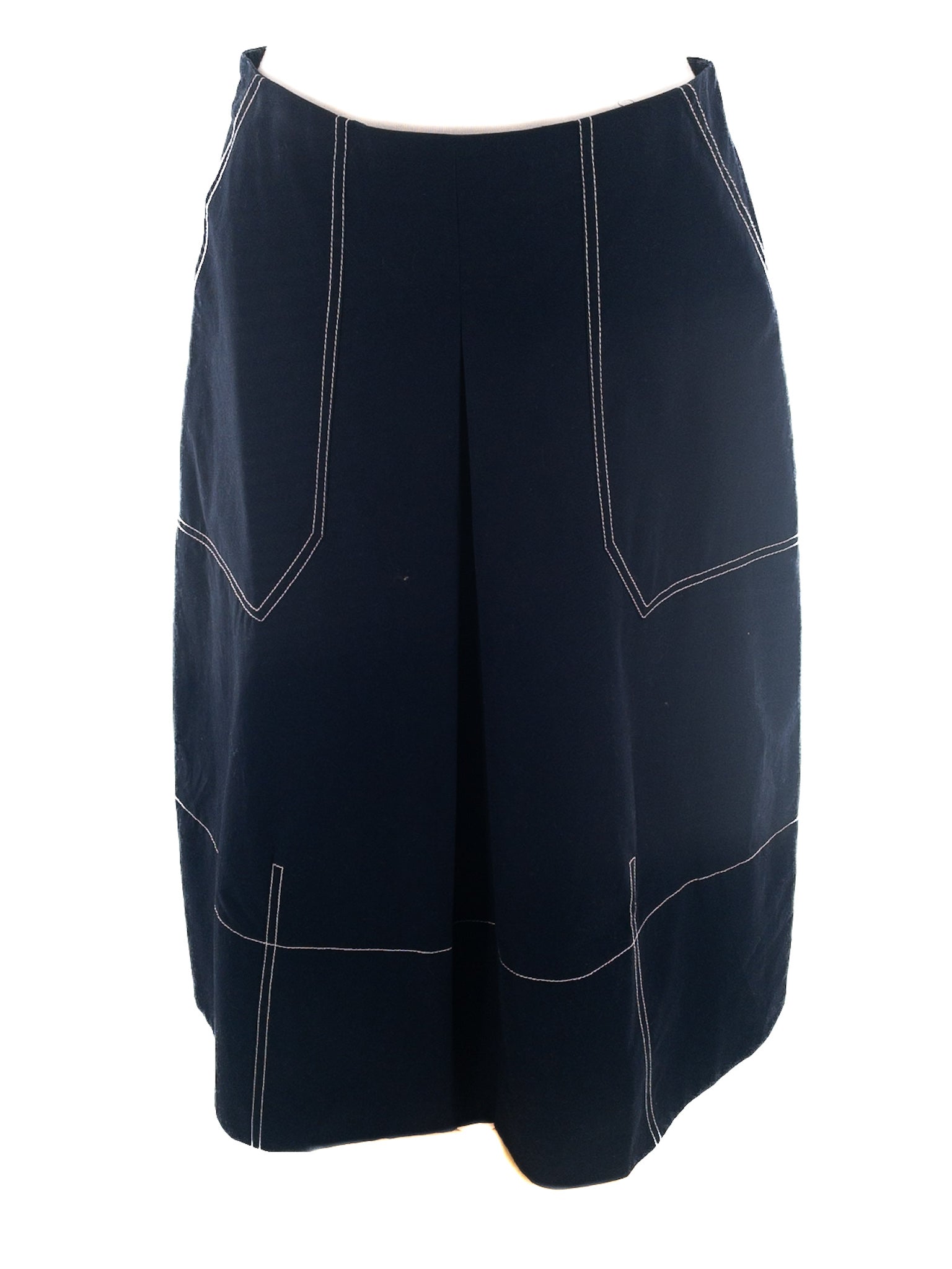 Banana Republic Navy White Stitch Cotton Size 4 Skirt