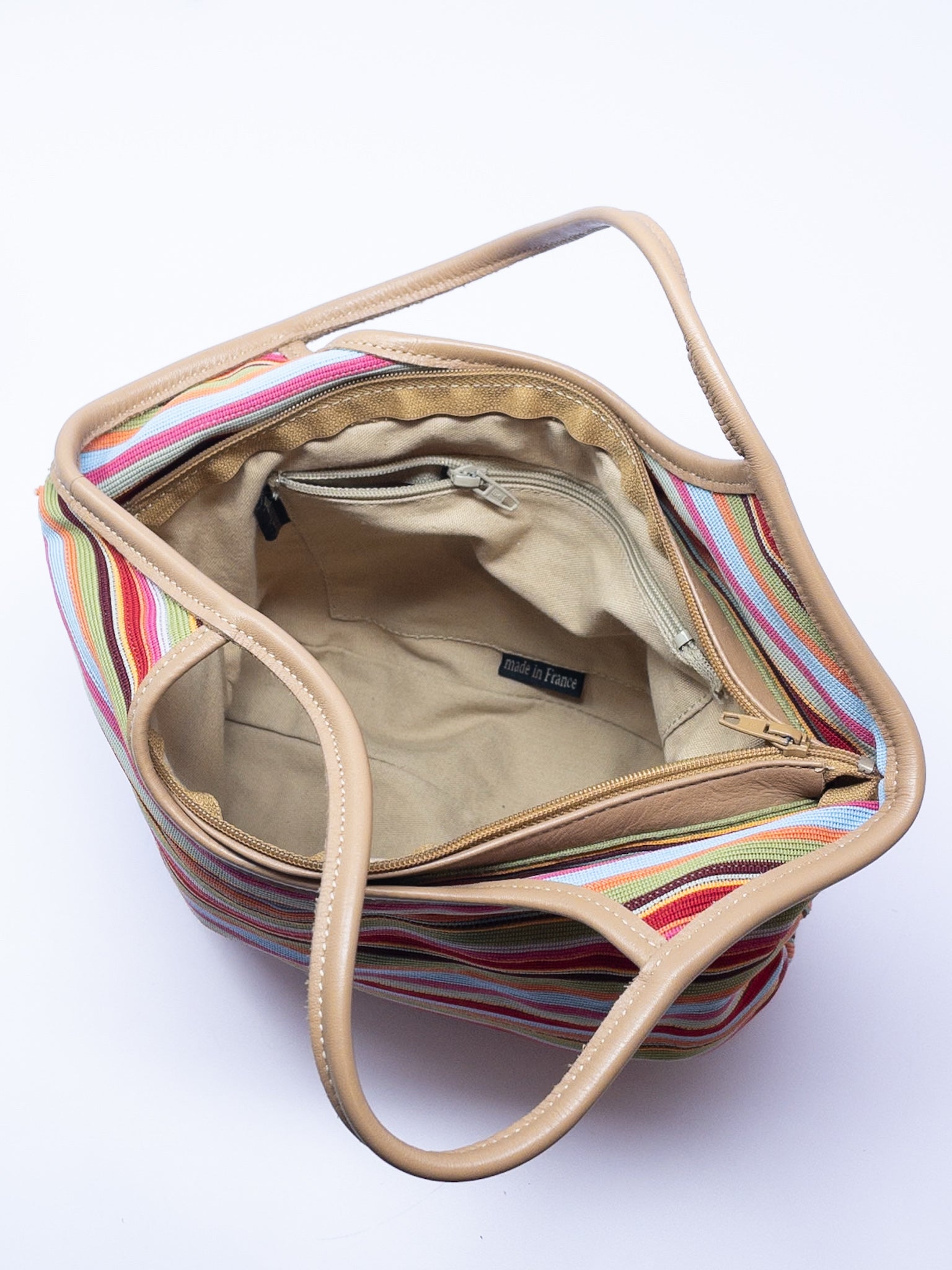 Brontibay Multi-Color Stripe Fabric Purse