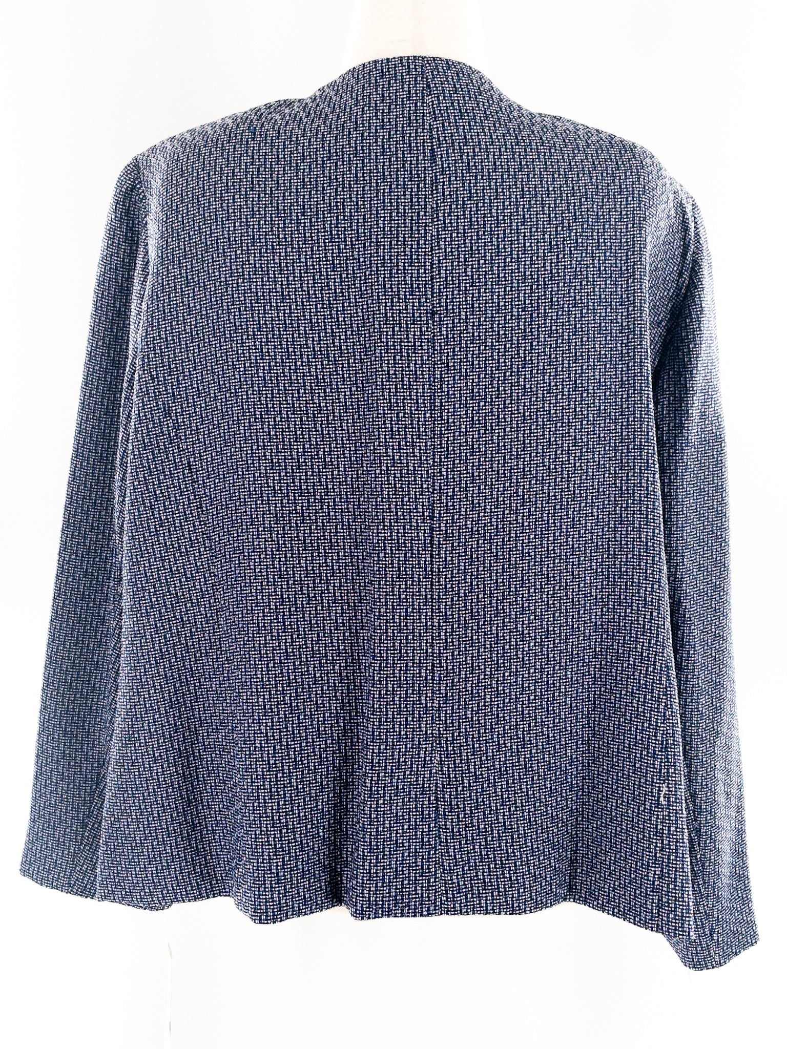 Tahari Blue White Tweed Polyester Size 22W Blazer