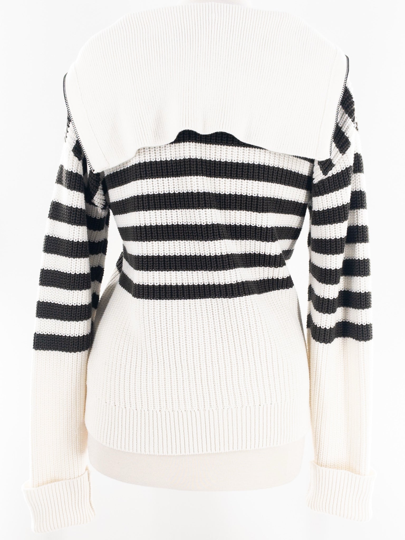 Kut White Olive Stripe Cotton Size M Sweaters