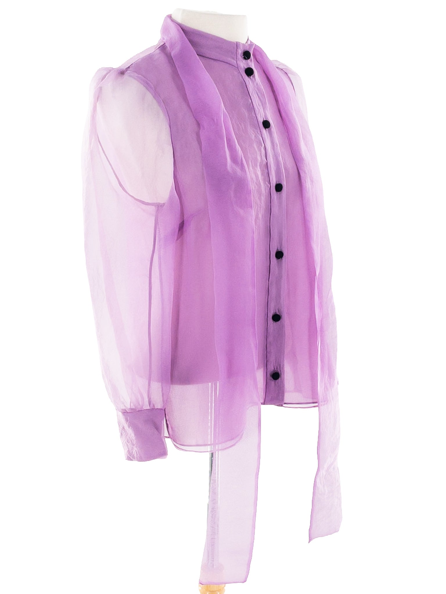 Zara Lavender Sheer Long Sleeve Size M Blouse