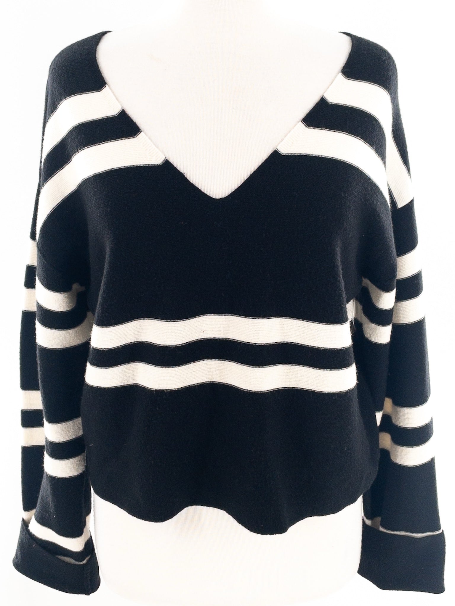 LNA Cream Black Stripe Acrylic Blend Size S Sweaters