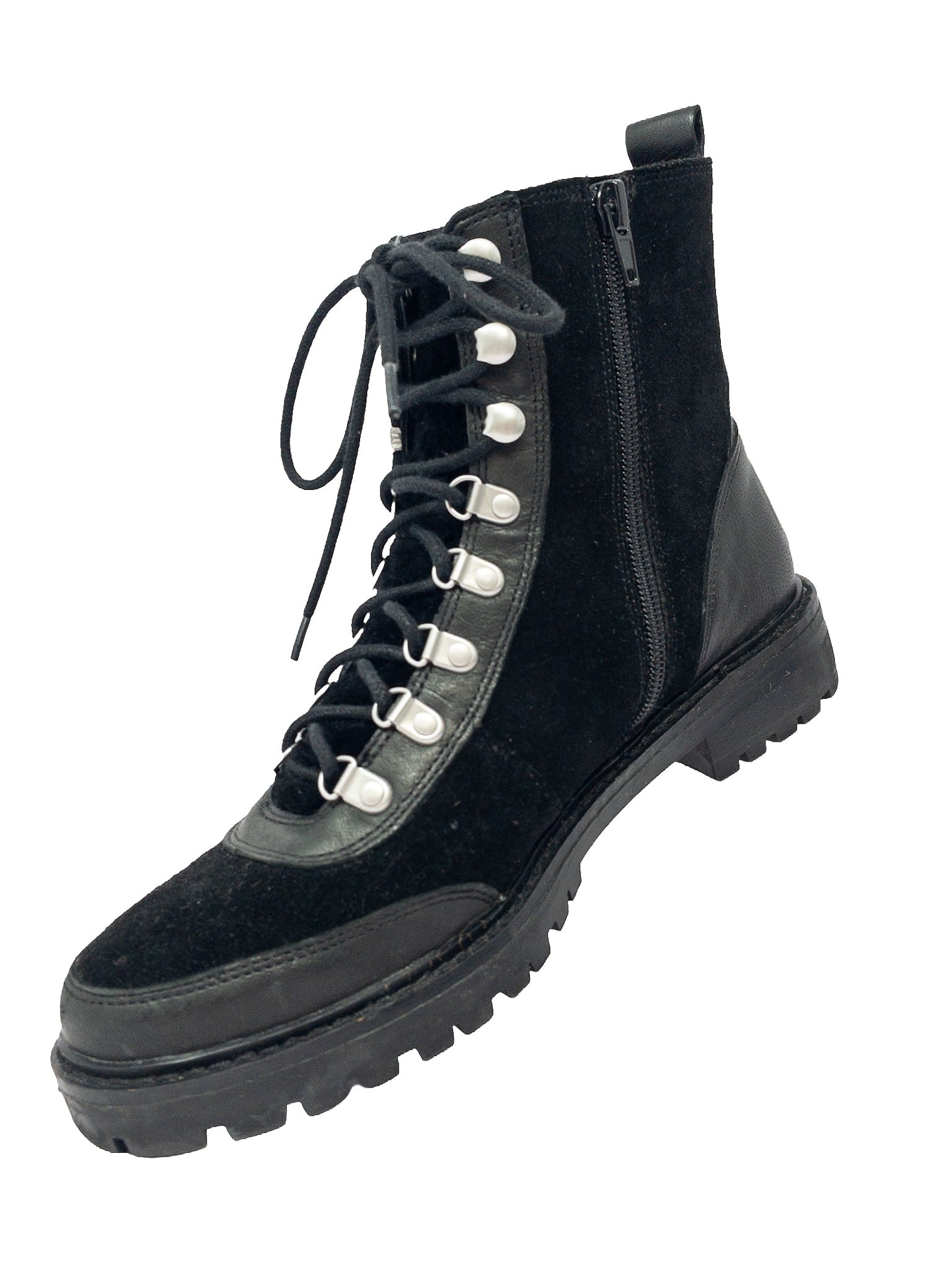 Lucky Black Tie Suede 7.5 Bootie