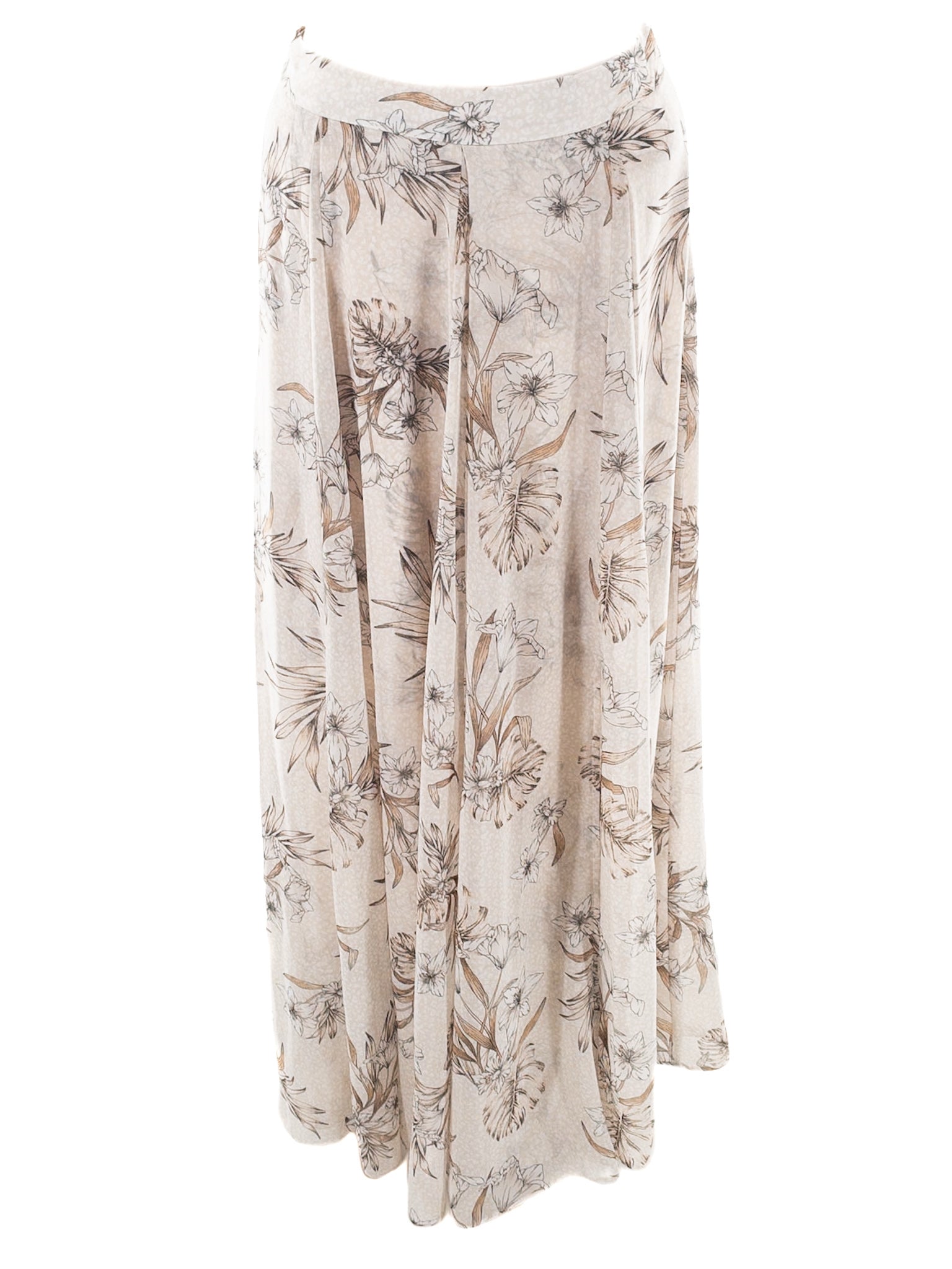White House Black Market Blush Gray Floral Size 4 Skirt