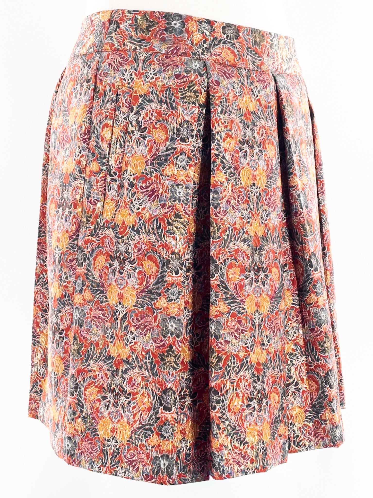 Maeve Orange Multi Shimmer Polyester Size L Skirt