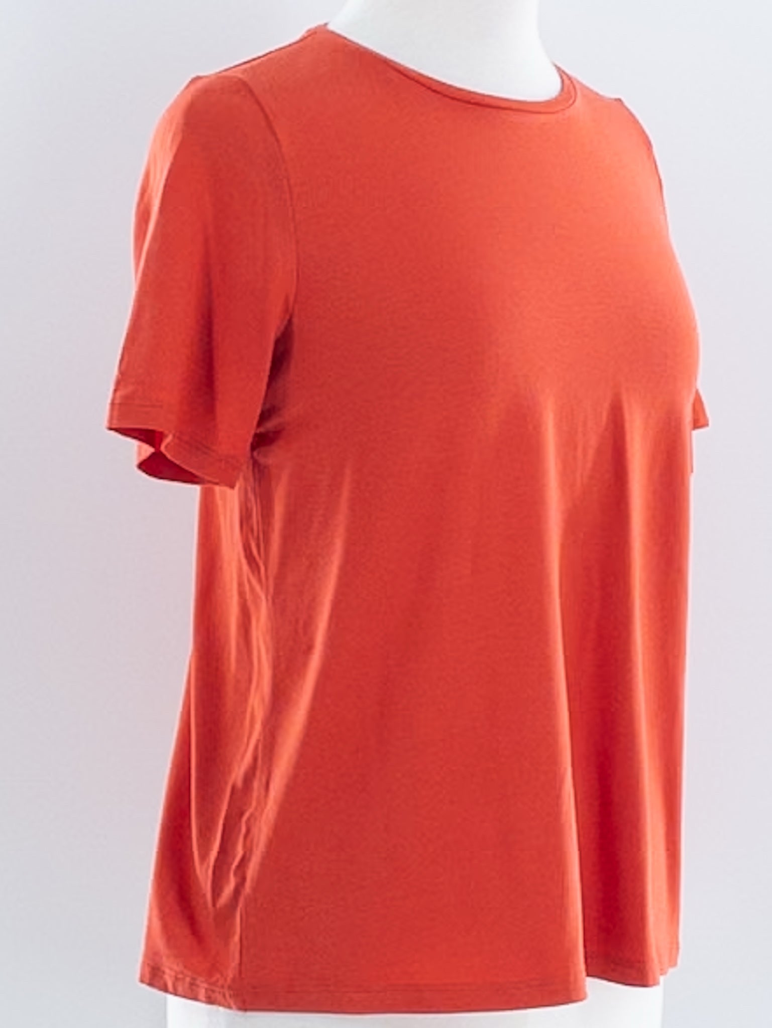 Eileen Fisher Coral Scoop Neck Tencel Short Sleeve Size XS T Shirt