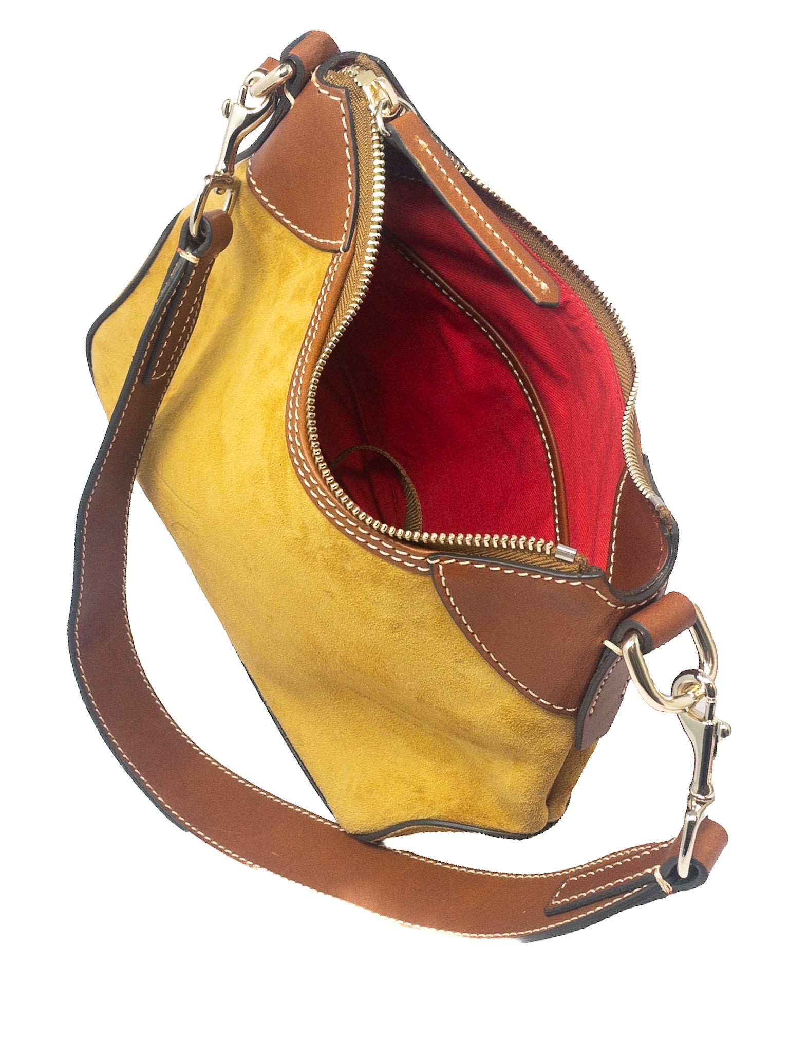 Dooney & Bourke Caramel Tan Stitch Suede Purse