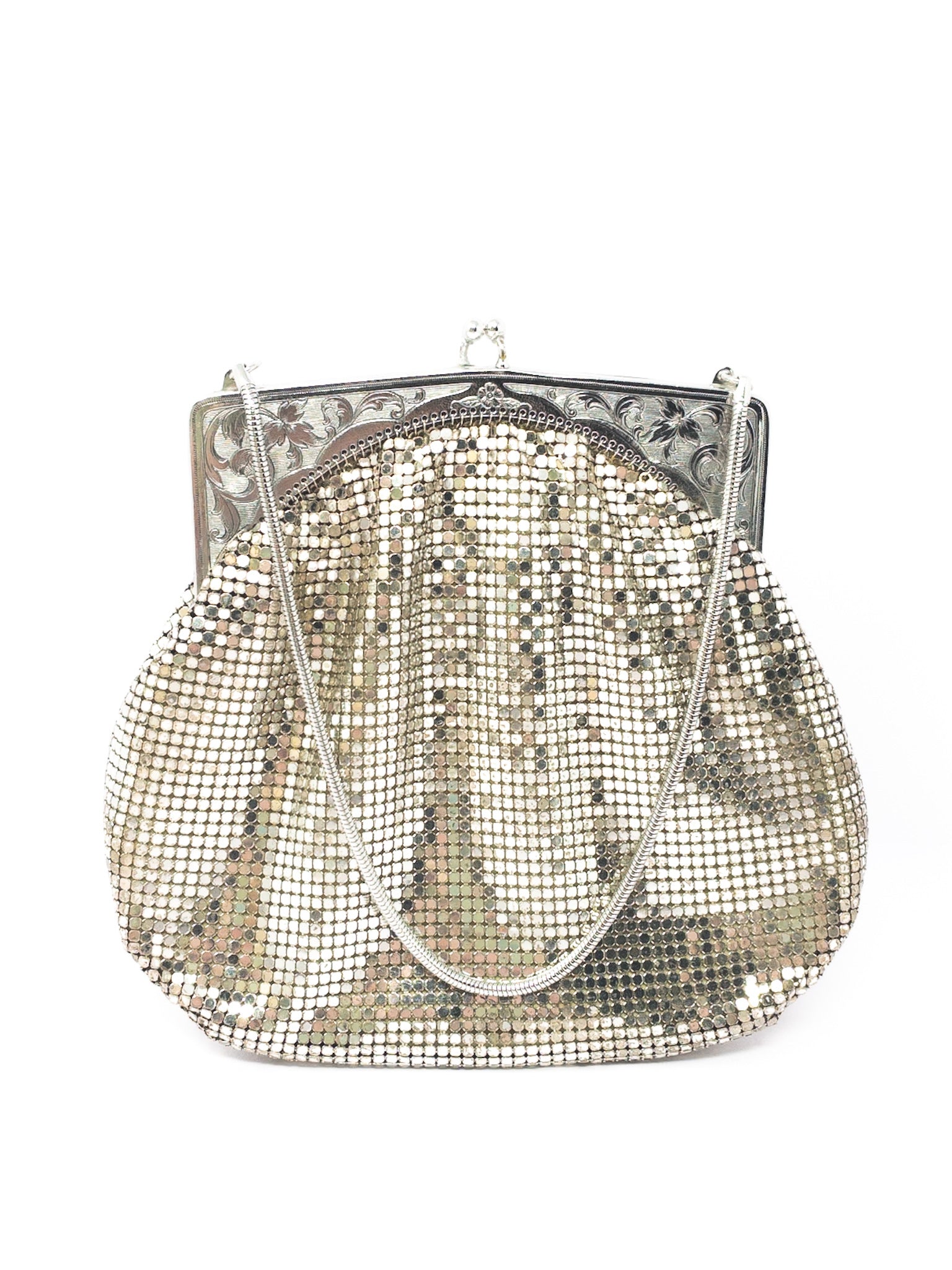 Whiting & Davis Silver Mesh Metallic Purse