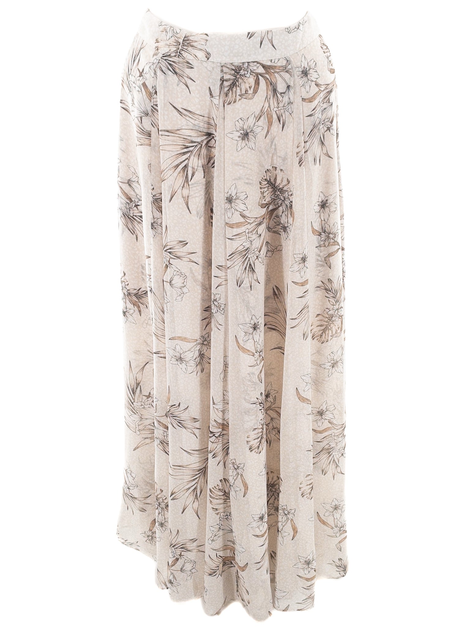 White House Black Market Blush Gray Floral Size 4 Skirt