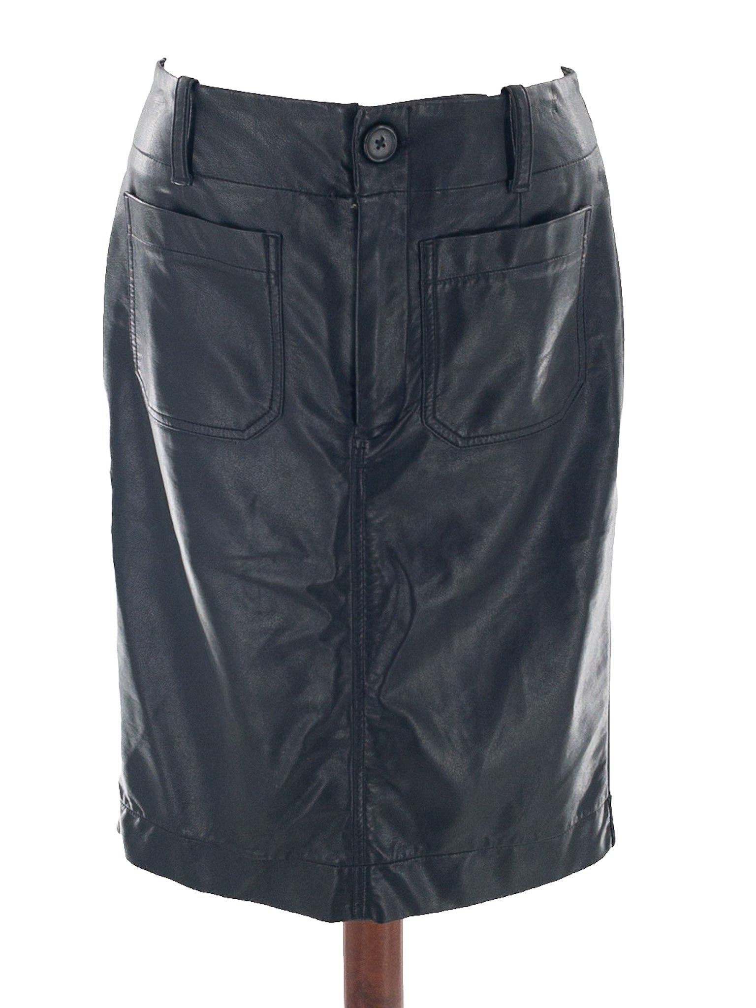 Maeve Black Faux Leather Size S Skirt