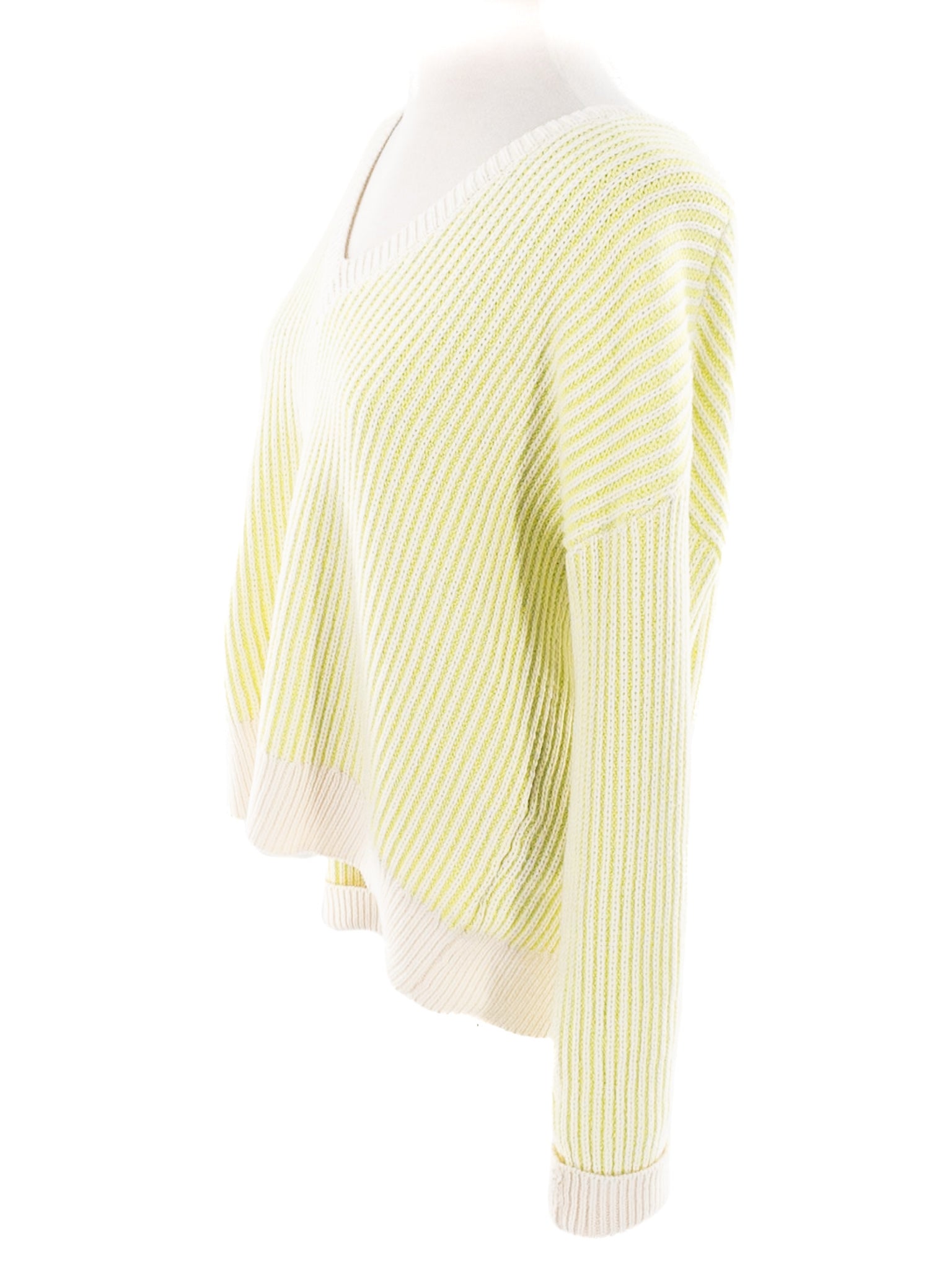 Evereve Ivory Lime Knit Cotton Blend Size S Sweaters
