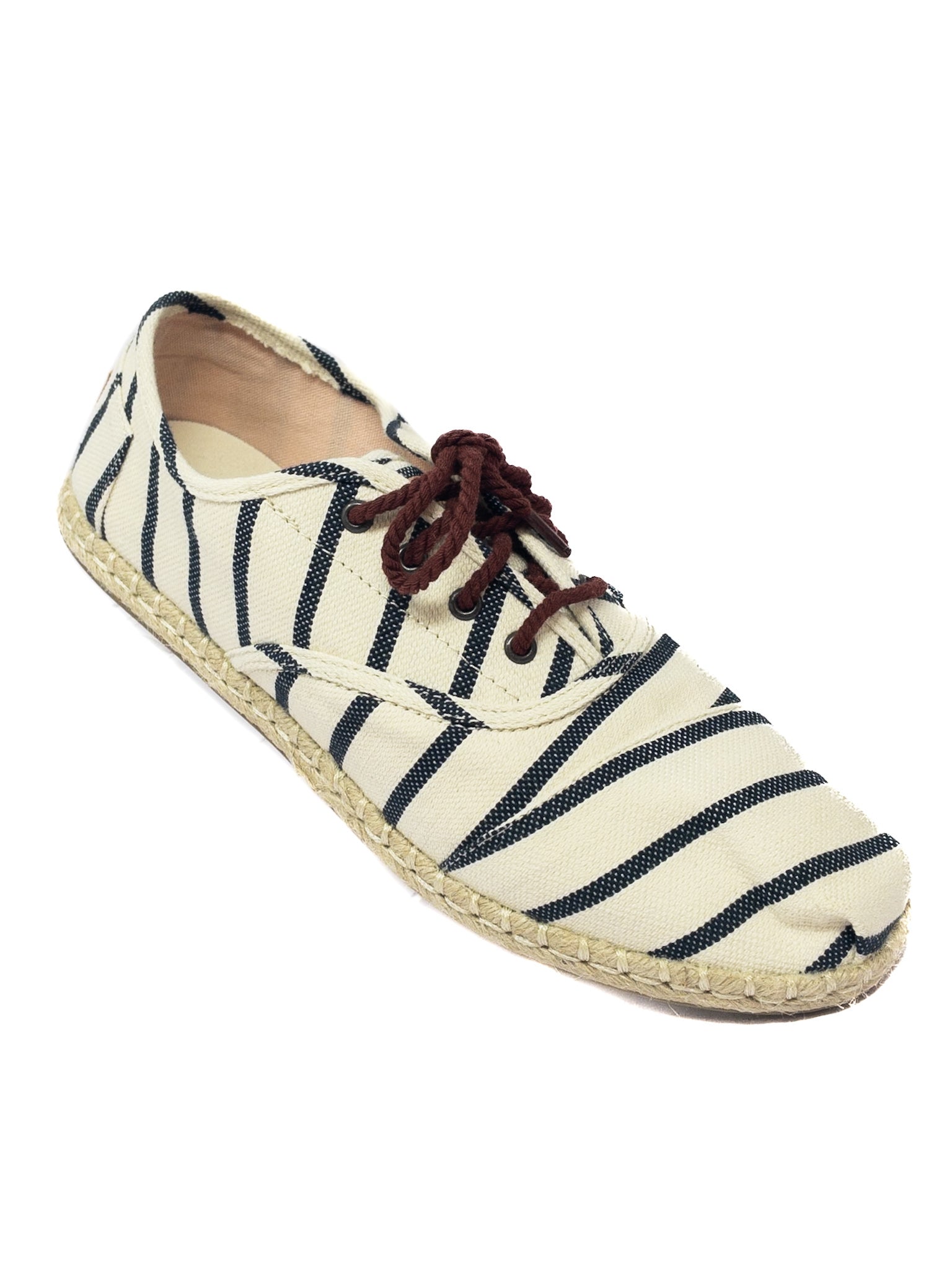 Toms Cream Navy Stripe Fabric 8 Sneakers