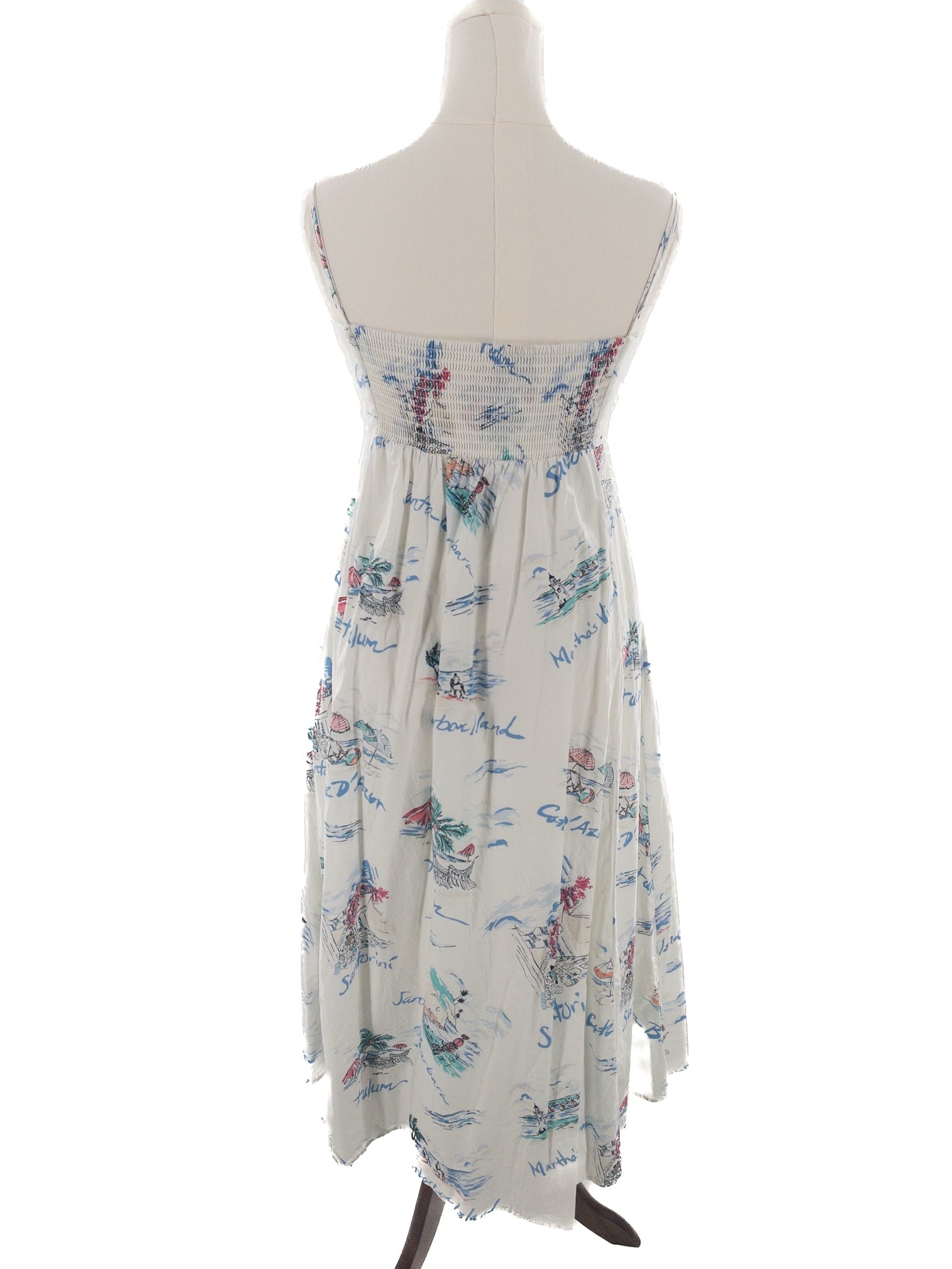 Gap White Multi Print Cotton Spaghetti Strap Size M Dress