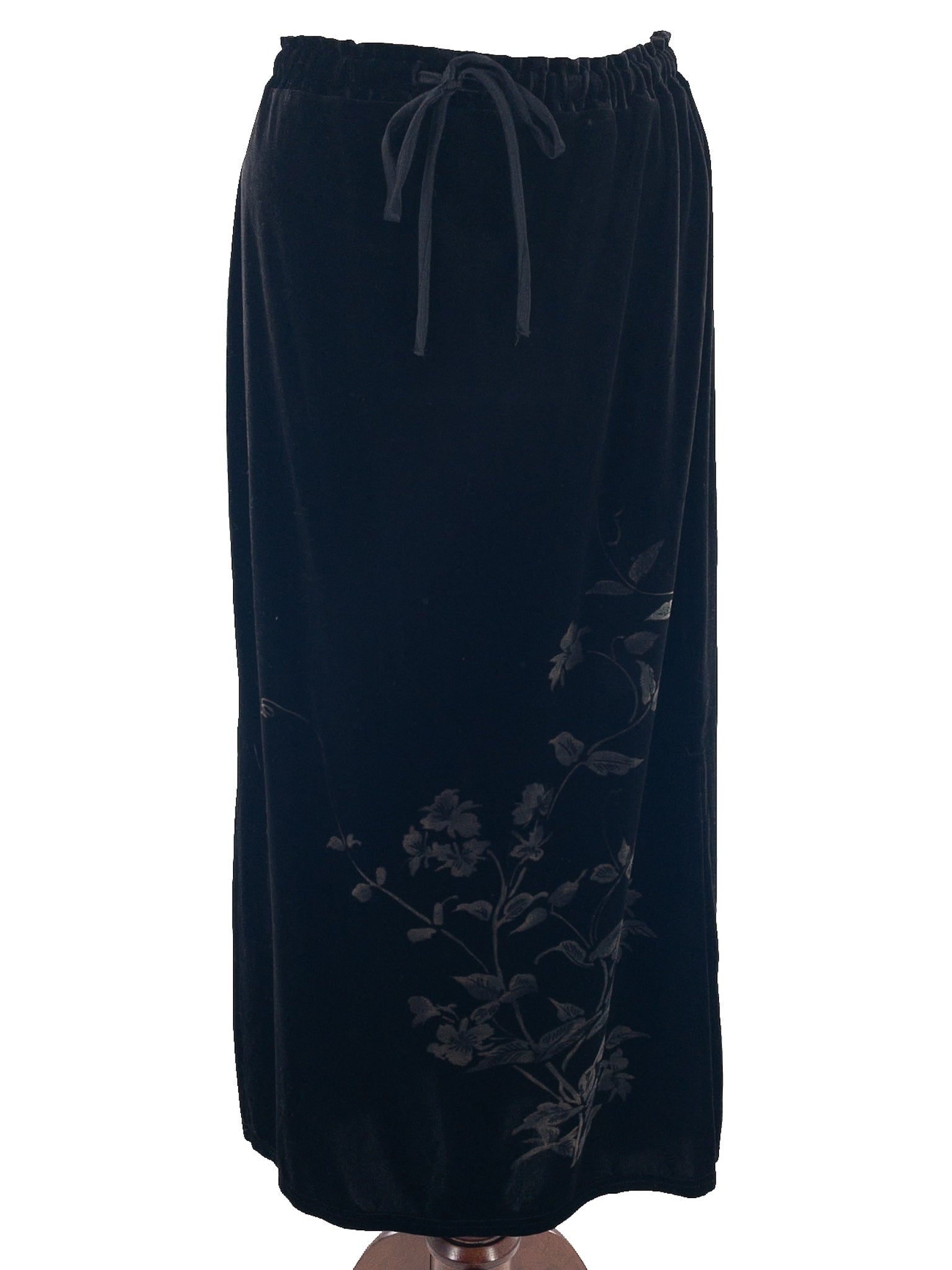 Worthington Black Drawstring Velour Size S Skirt