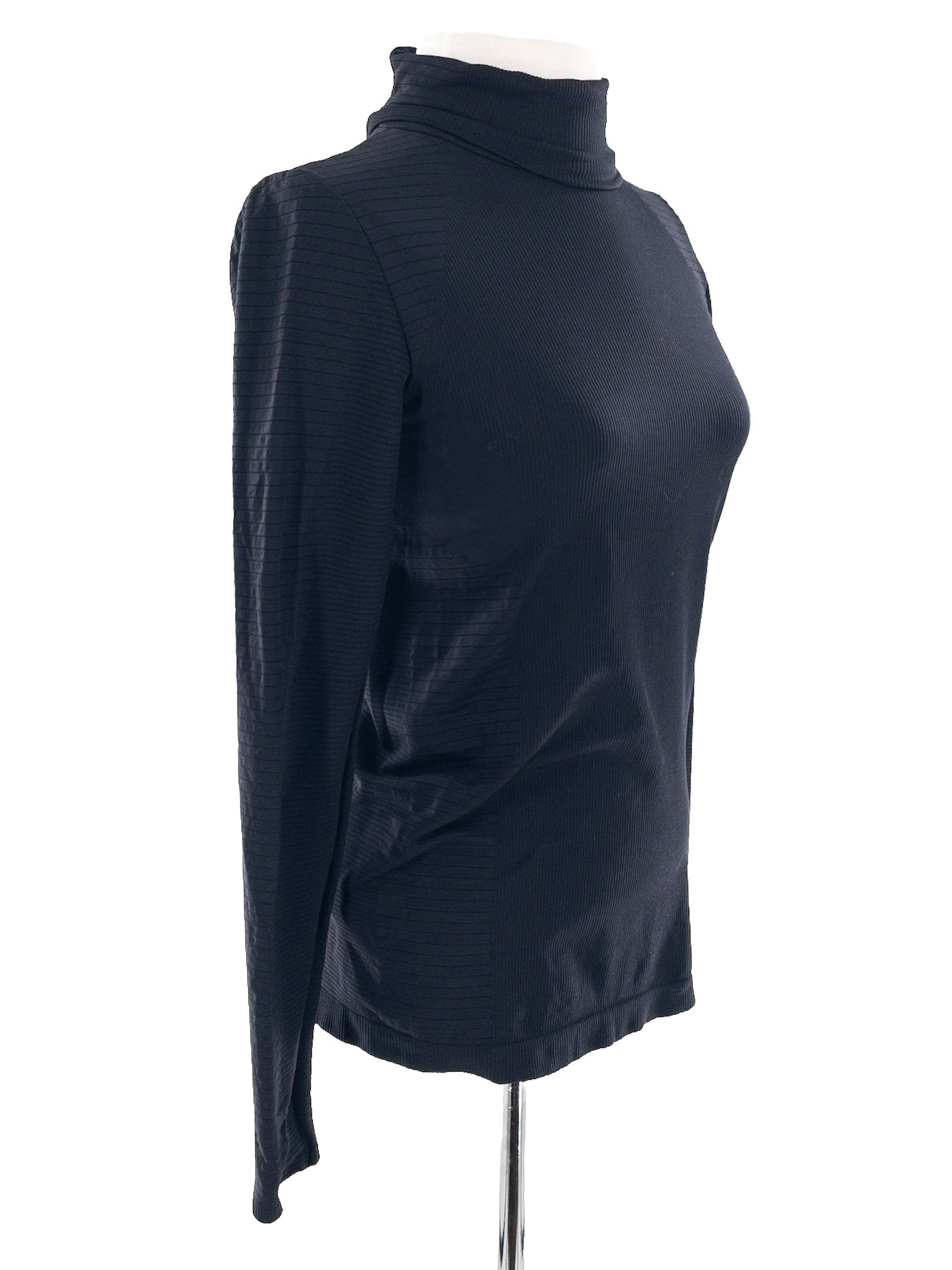 Athleta Black Ribbed Nylon Blend Size S T Shirts/Active