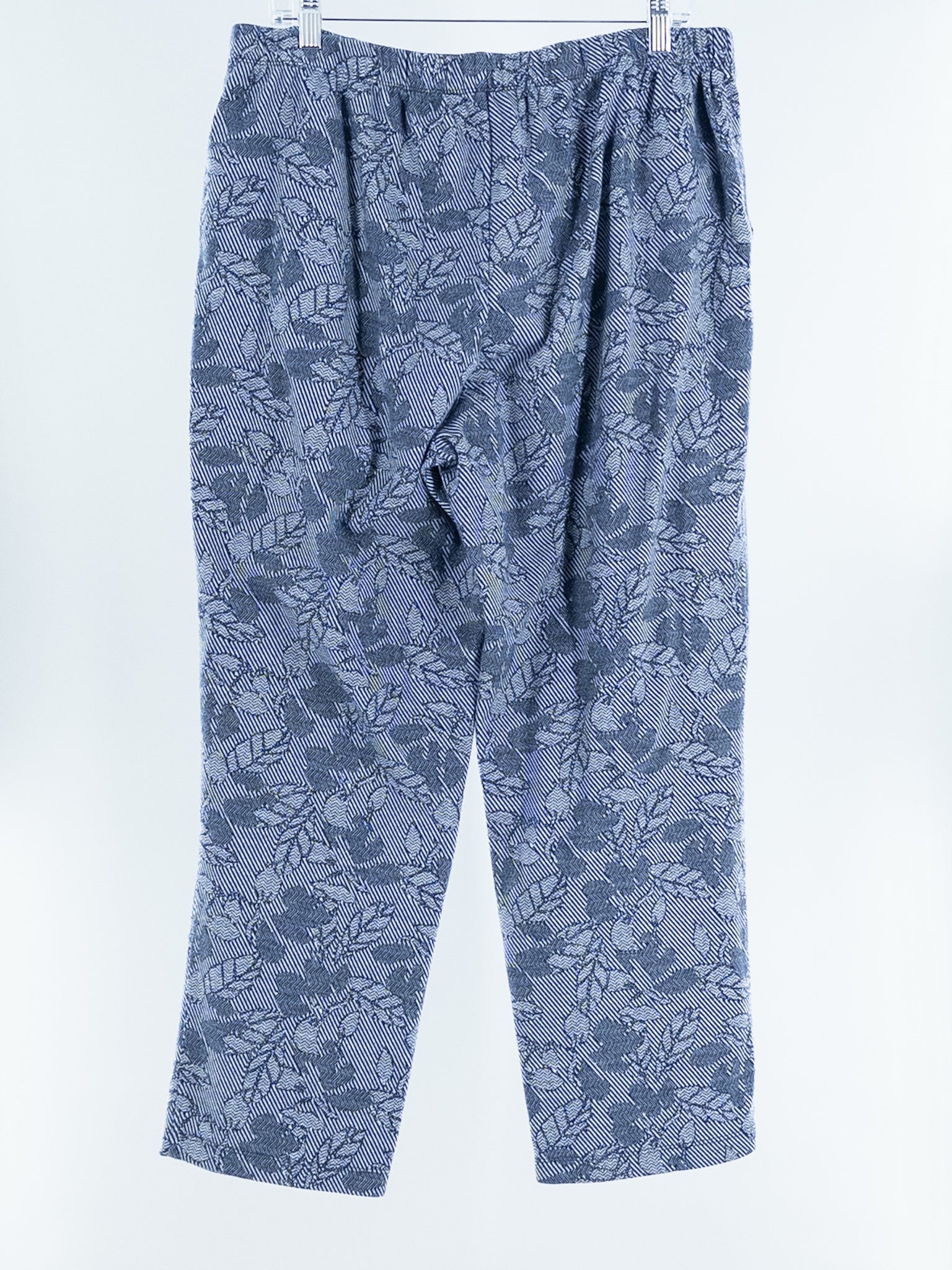 Lands End Gray Navy Print Cotton Blend Straight Size XL Pants