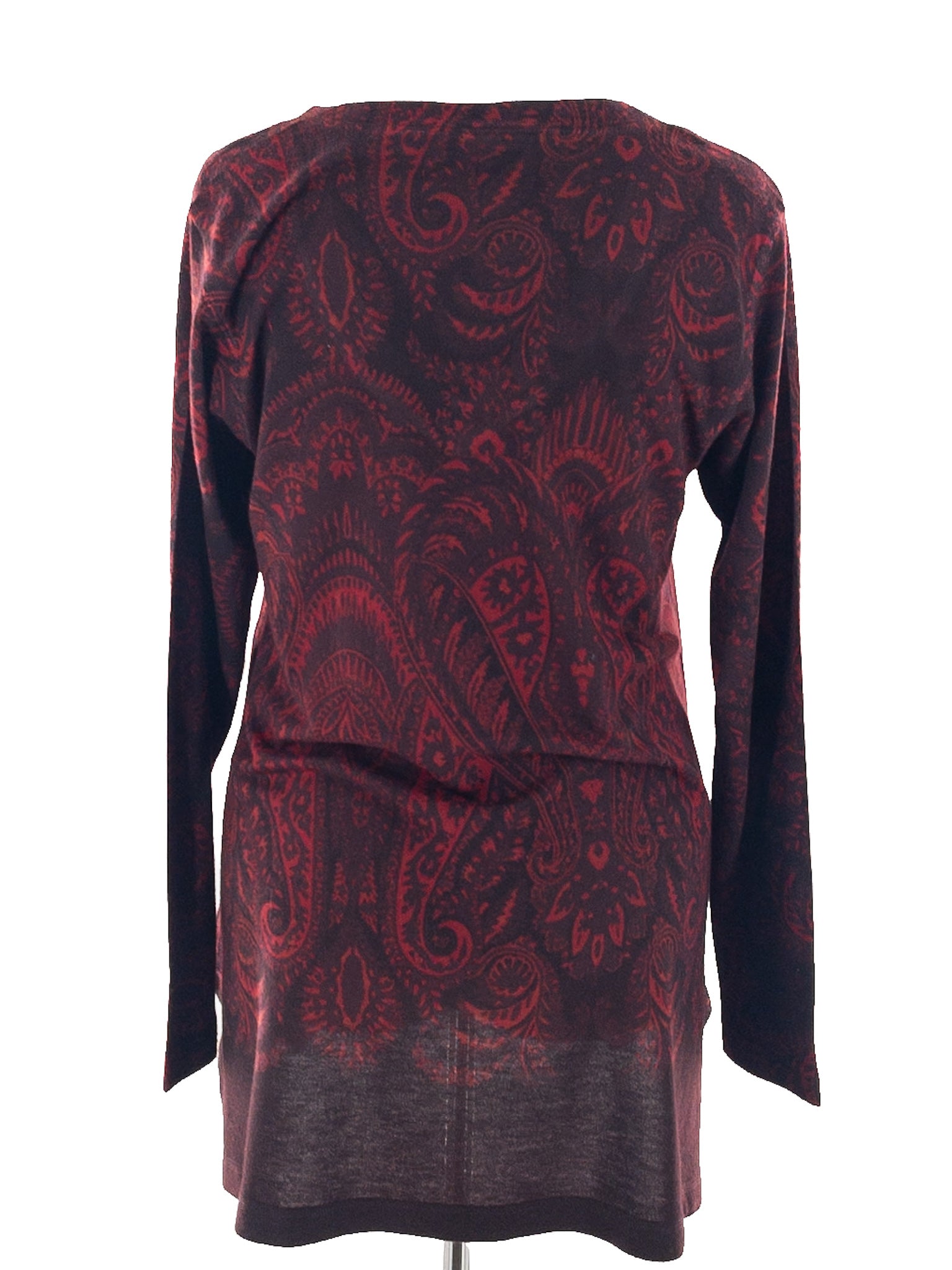 Soft Surroundings Red Print Polyester Blend Size L Sweaters