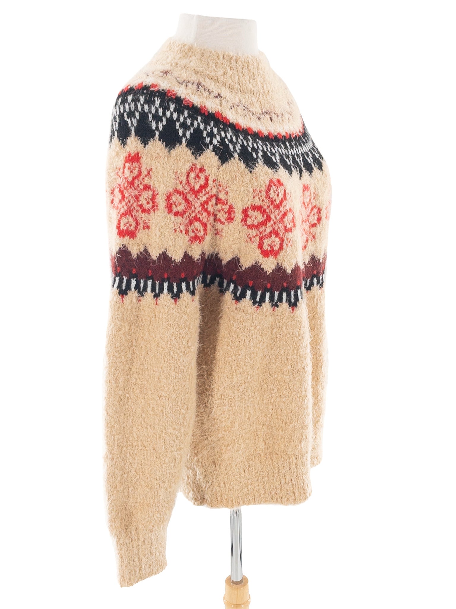 Altered State Toffee Fair Isle Polyester Blend Size M Sweaters