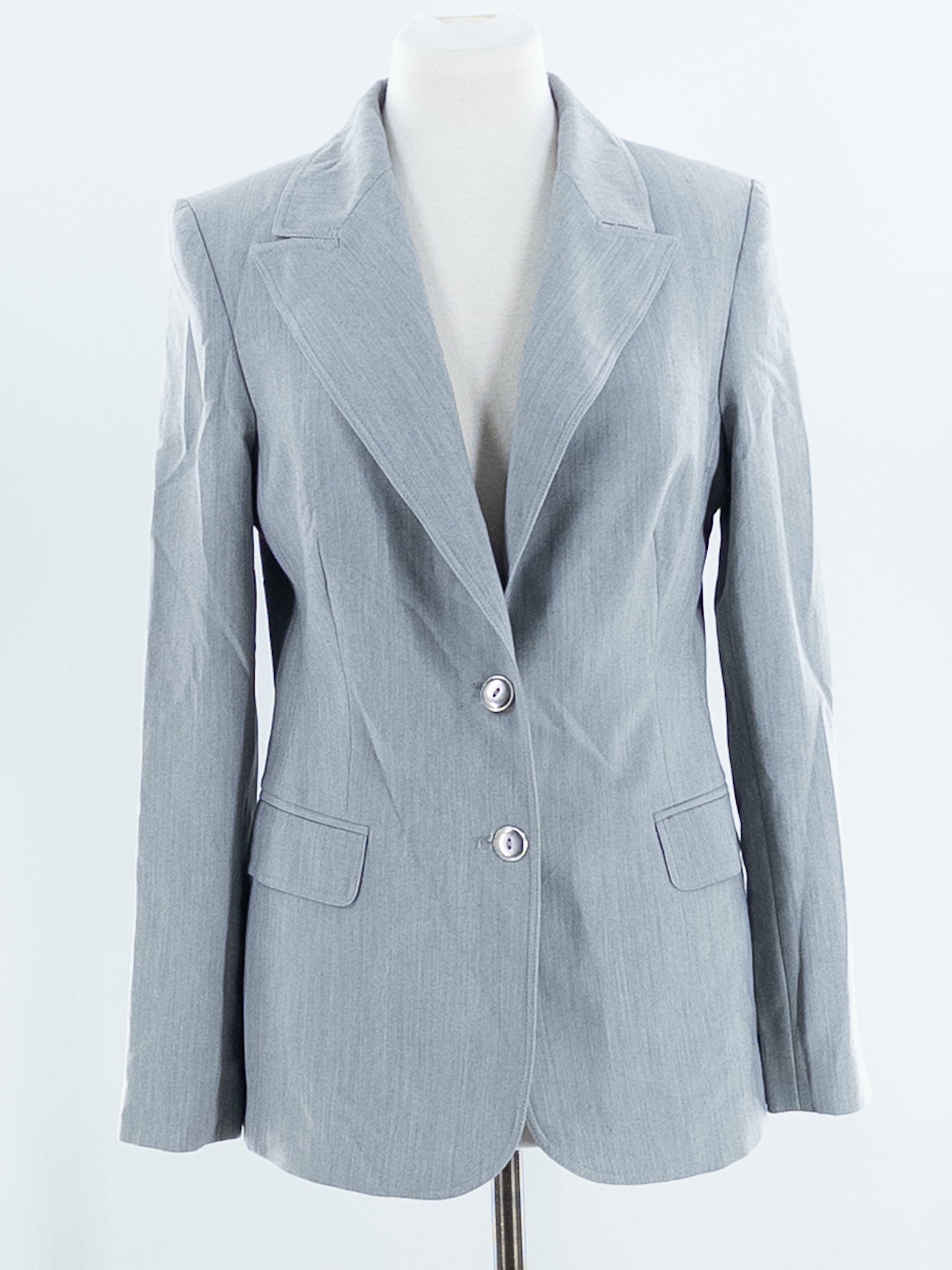 Margaret M Light Gray Polyester Blend Size 6 Blazer